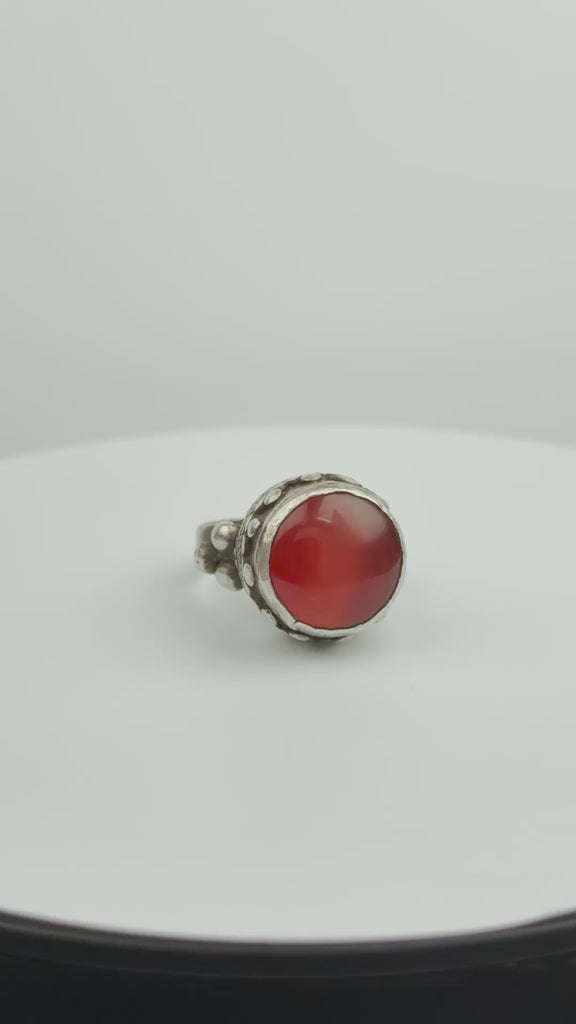 Vintage Yemen Silver & Carnelian Ring