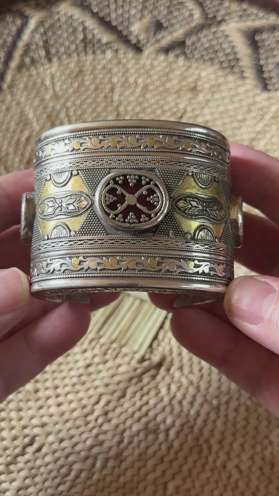 Vintage Silver Kazakh Cuff Bracelet