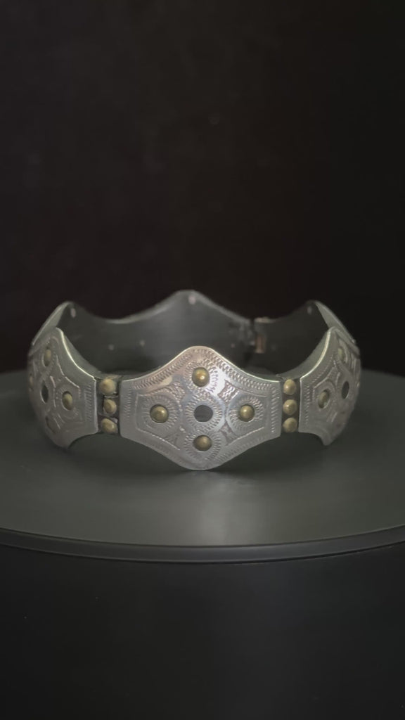 Stylish Tuareg Silver & Ebony Bracelet, Niger