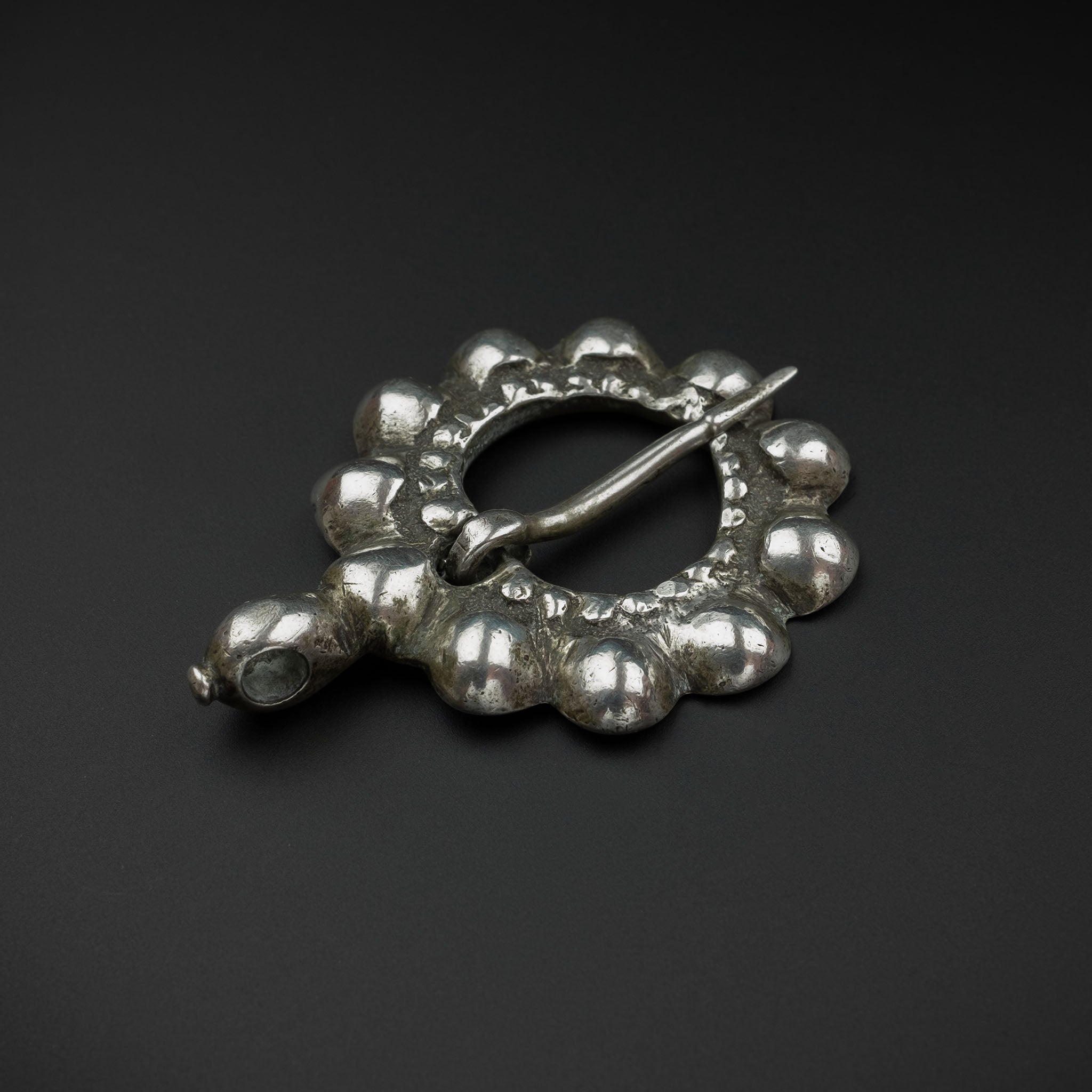 Vintage Silver Closed Ring Fibula, Tazzarine, Morocco