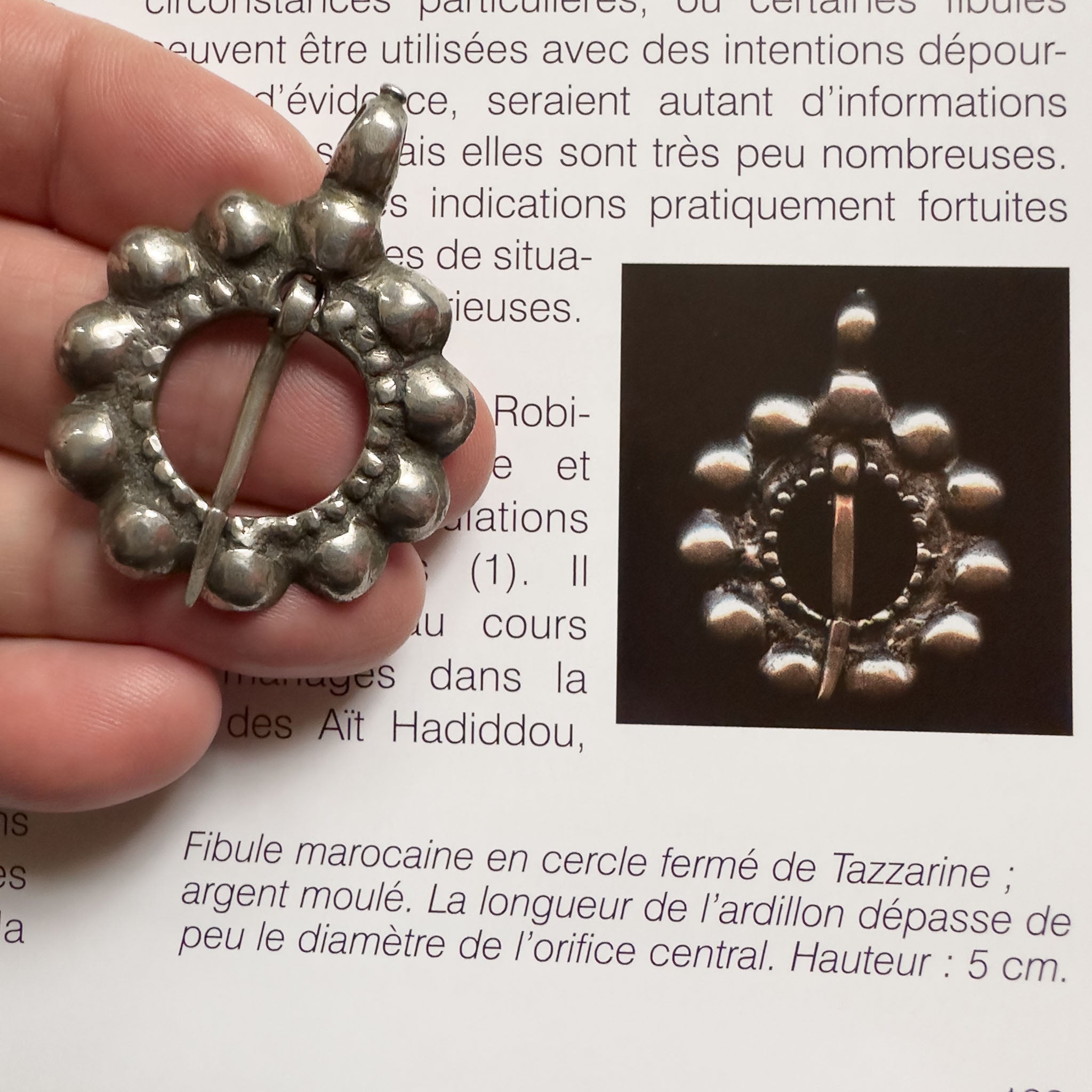 Vintage Silver Closed Ring Fibula, Tazzarine, Morocco
