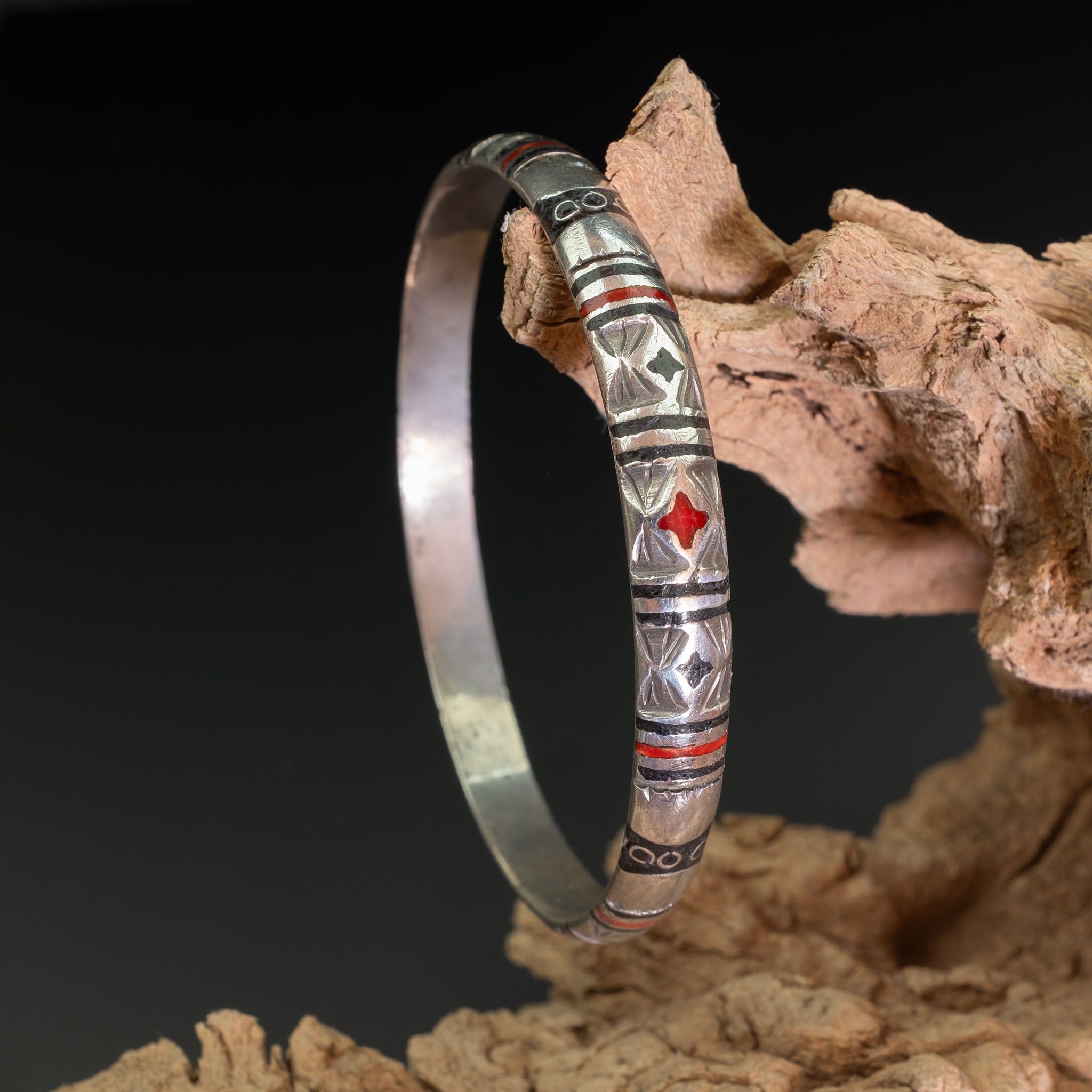 Saharawi Silver Bangle Bracelet, Guelmim, Morocco