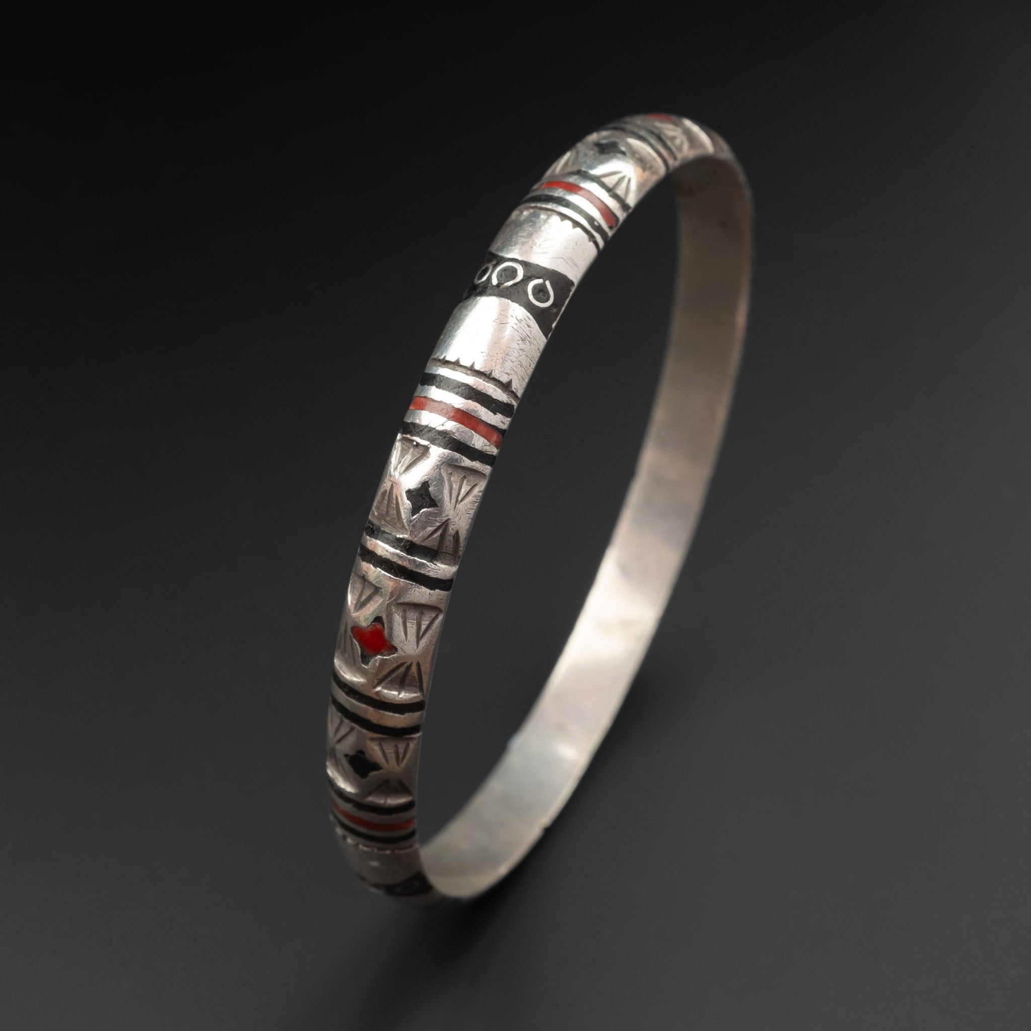 Saharawi Silver Bangle Bracelet, Guelmim, Morocco