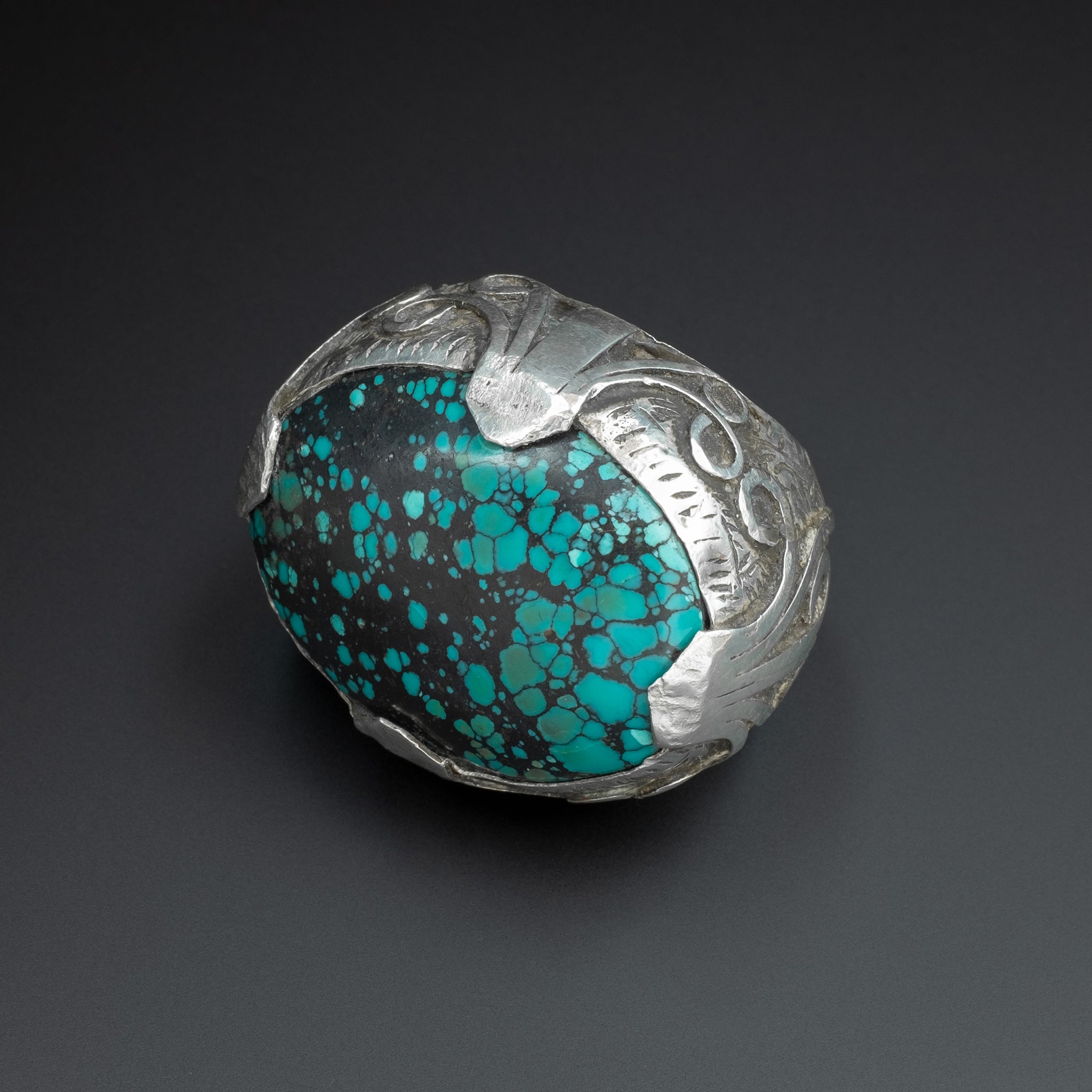 Huge Vintage Silver and Turquoise Ring, Afghanistan