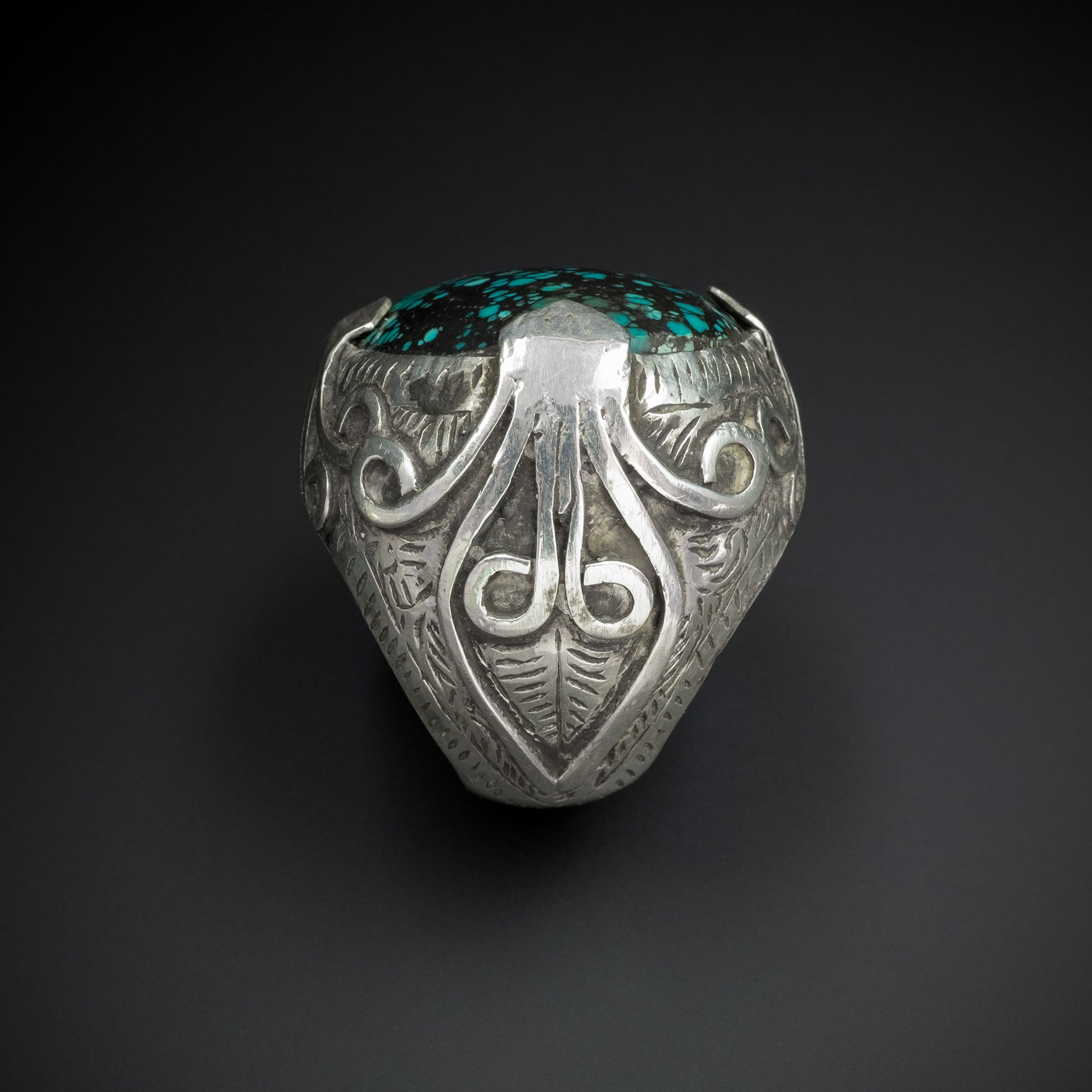 Huge Vintage Silver and Turquoise Ring, Afghanistan