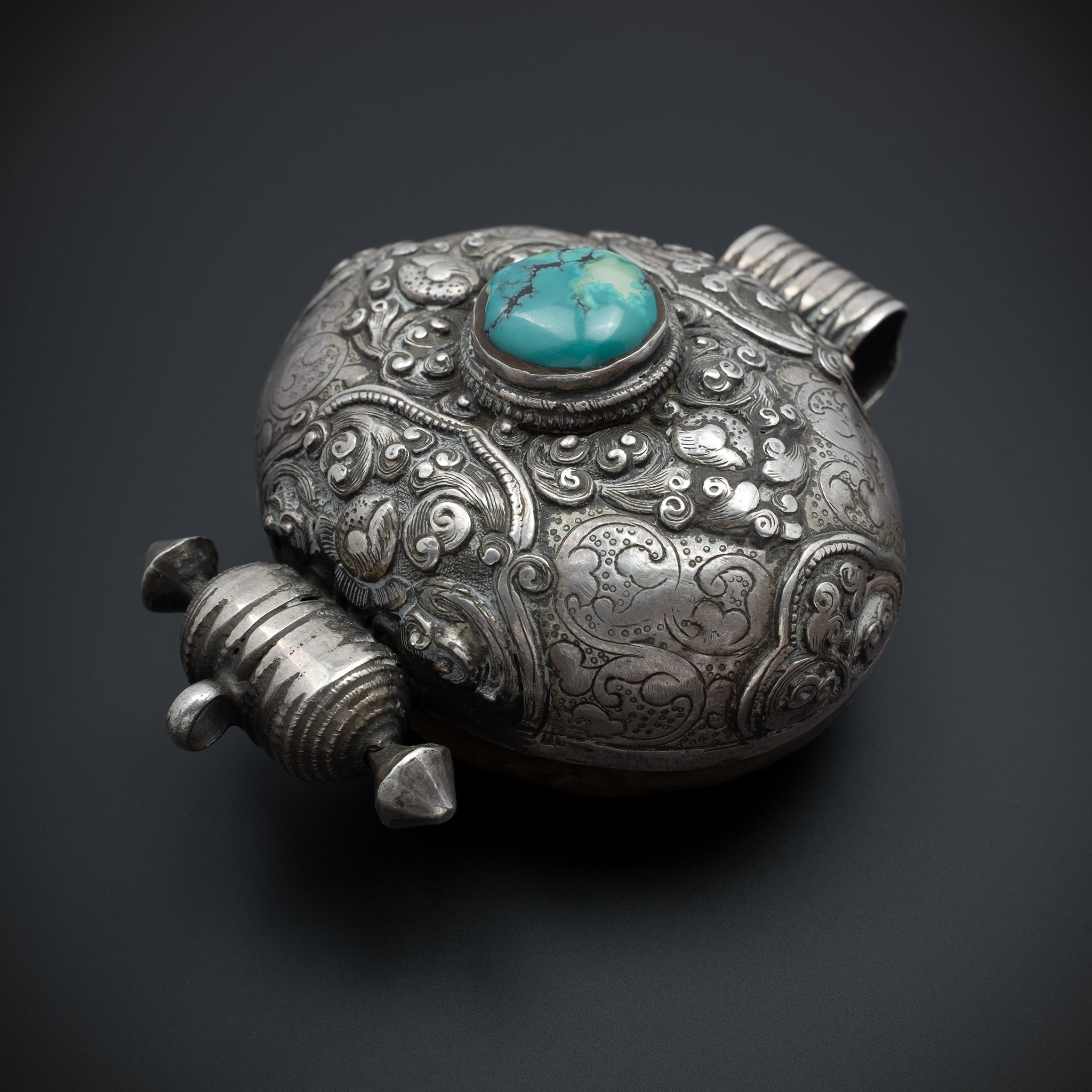 Antique Tibetan Silver Gau (Ga'u) Amulet Box Pendant