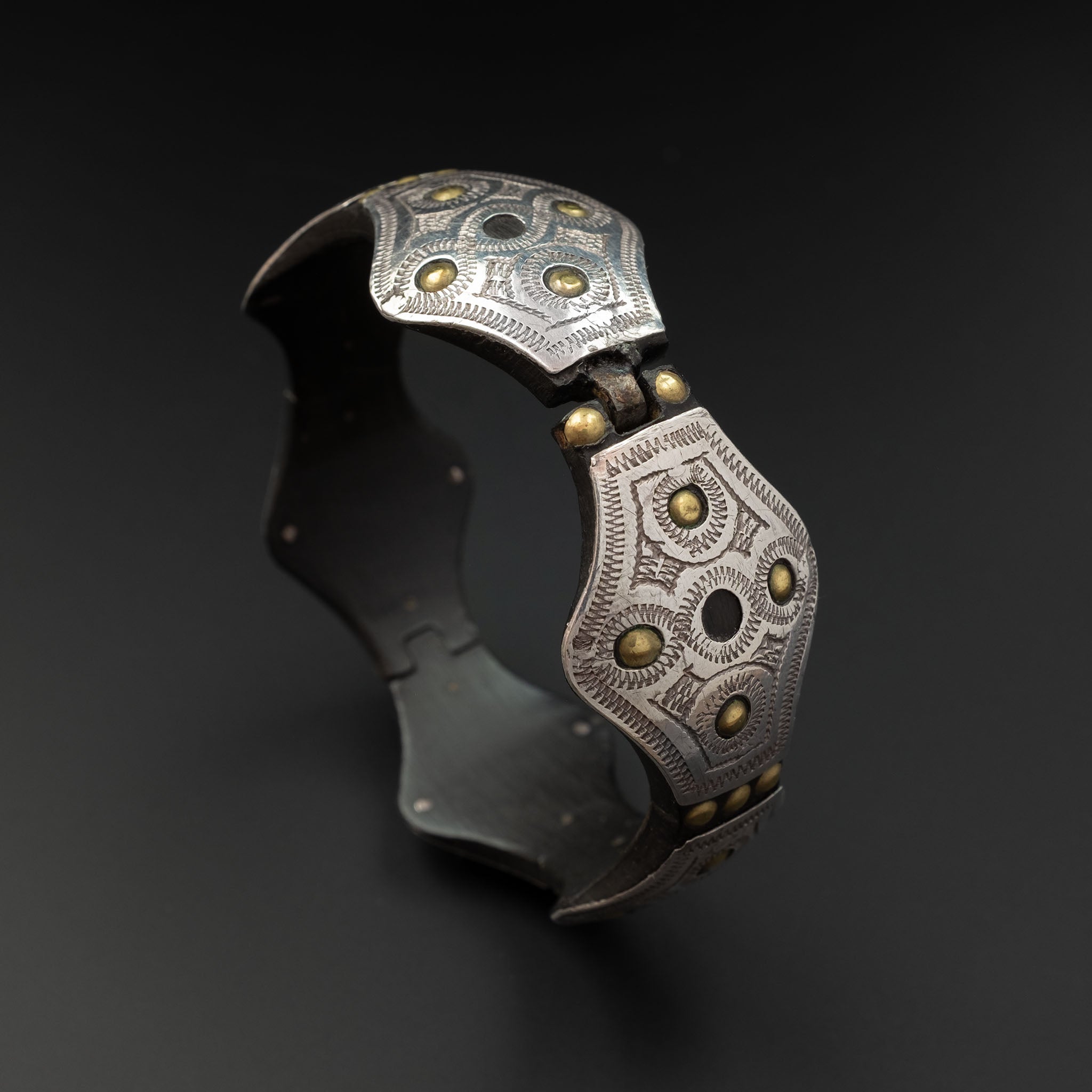Stylish Tuareg Silver & Ebony Bracelet, Niger