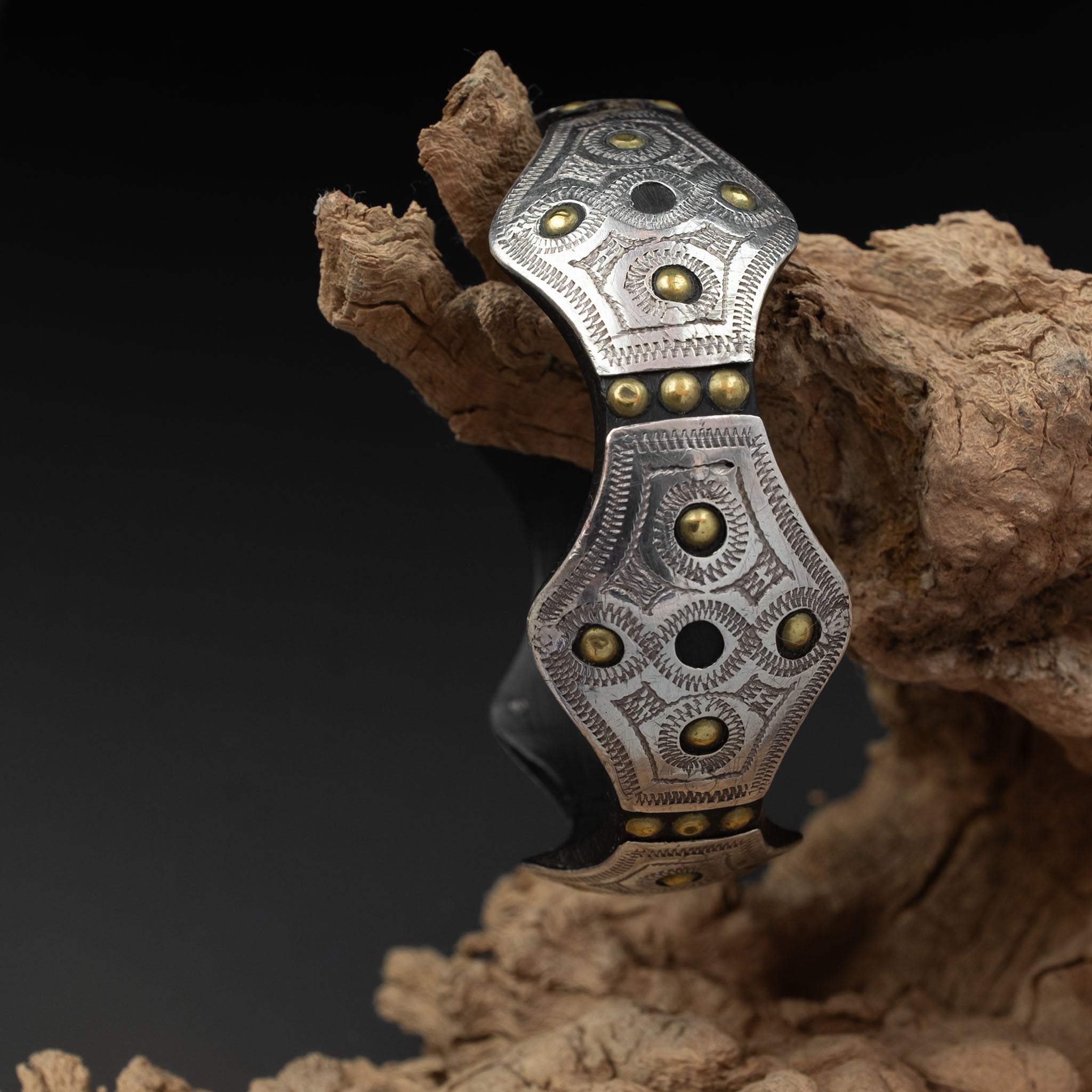 Stylish Tuareg Silver & Ebony Bracelet, Niger