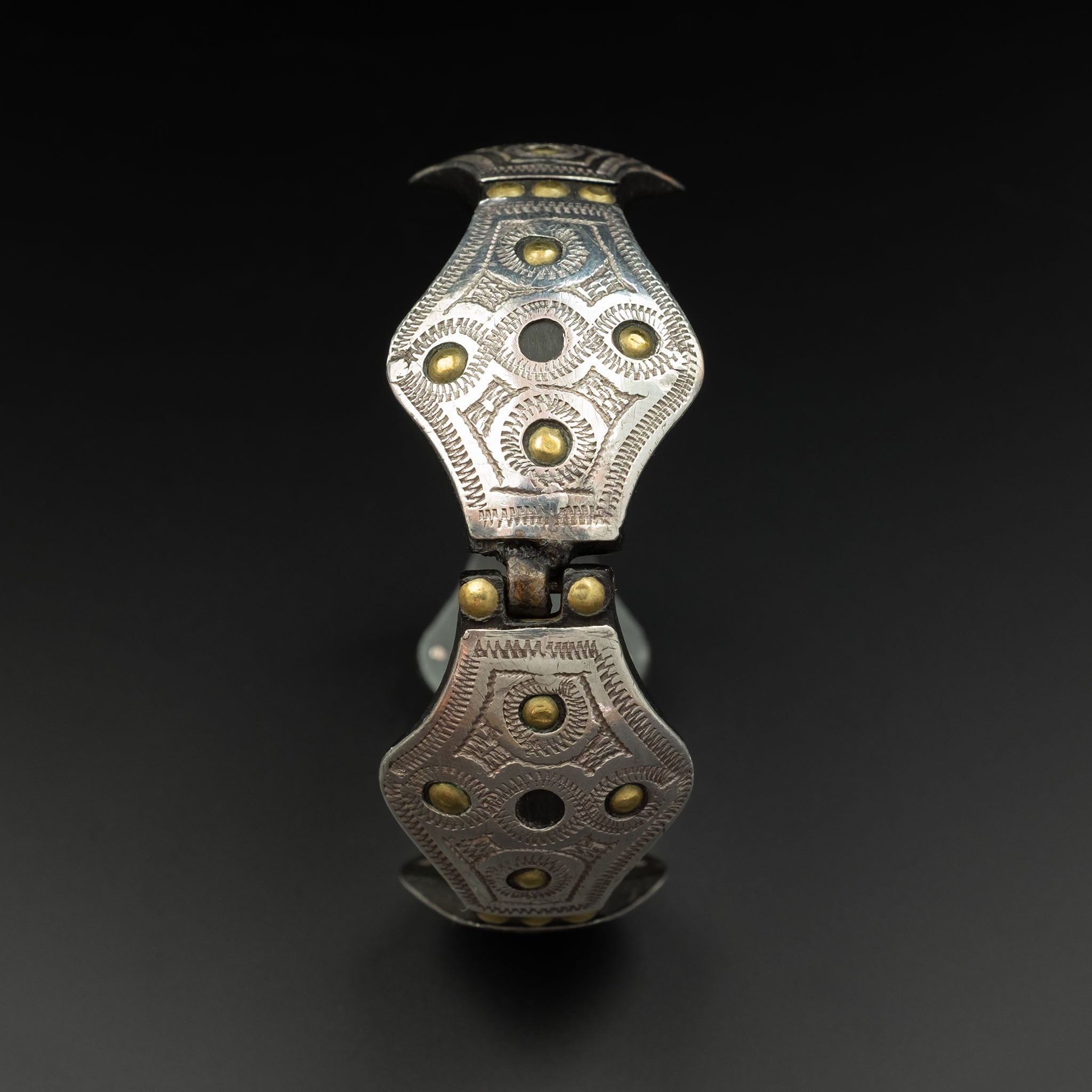 Stylish Tuareg Silver & Ebony Bracelet, Niger