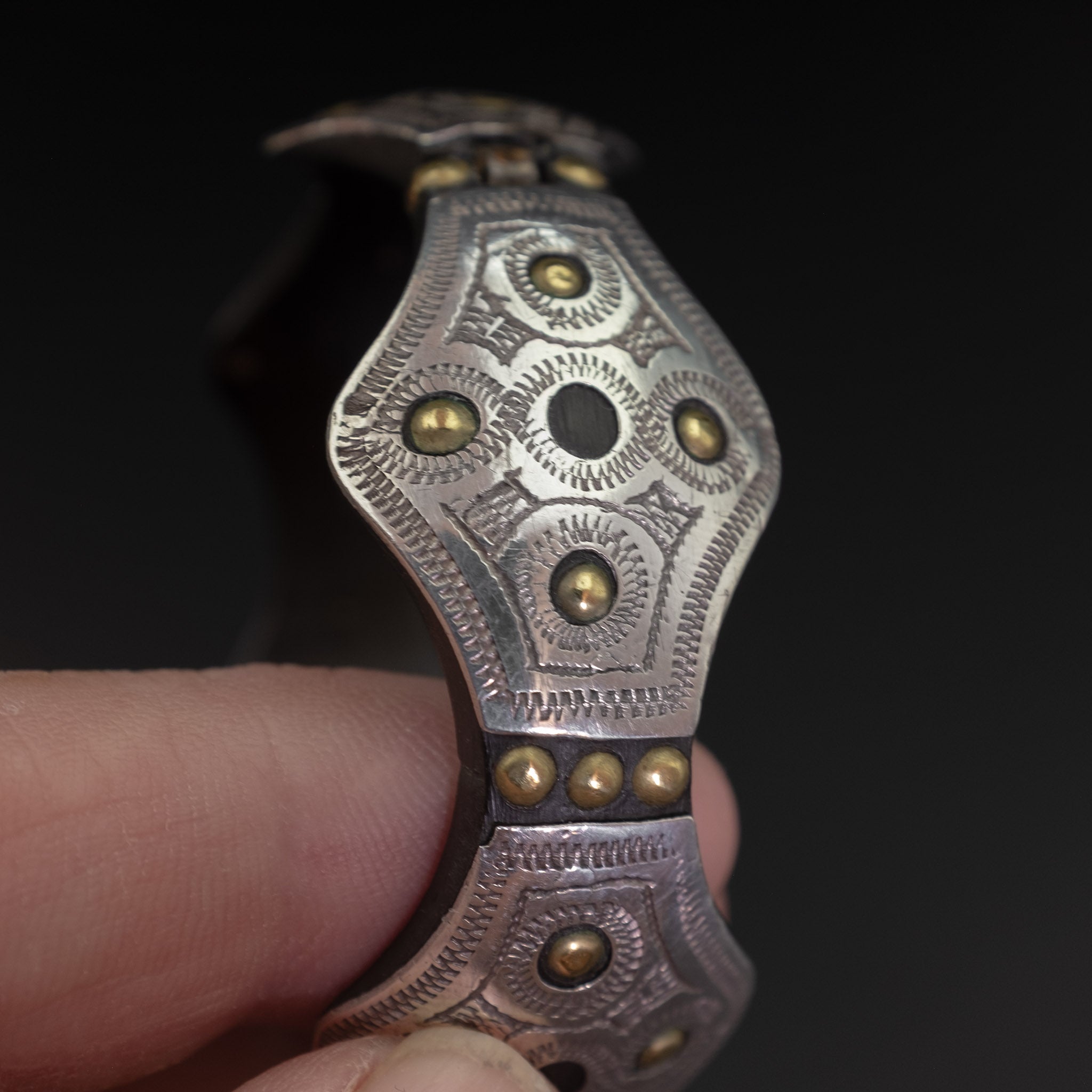 Stylish Tuareg Silver & Ebony Bracelet, Niger