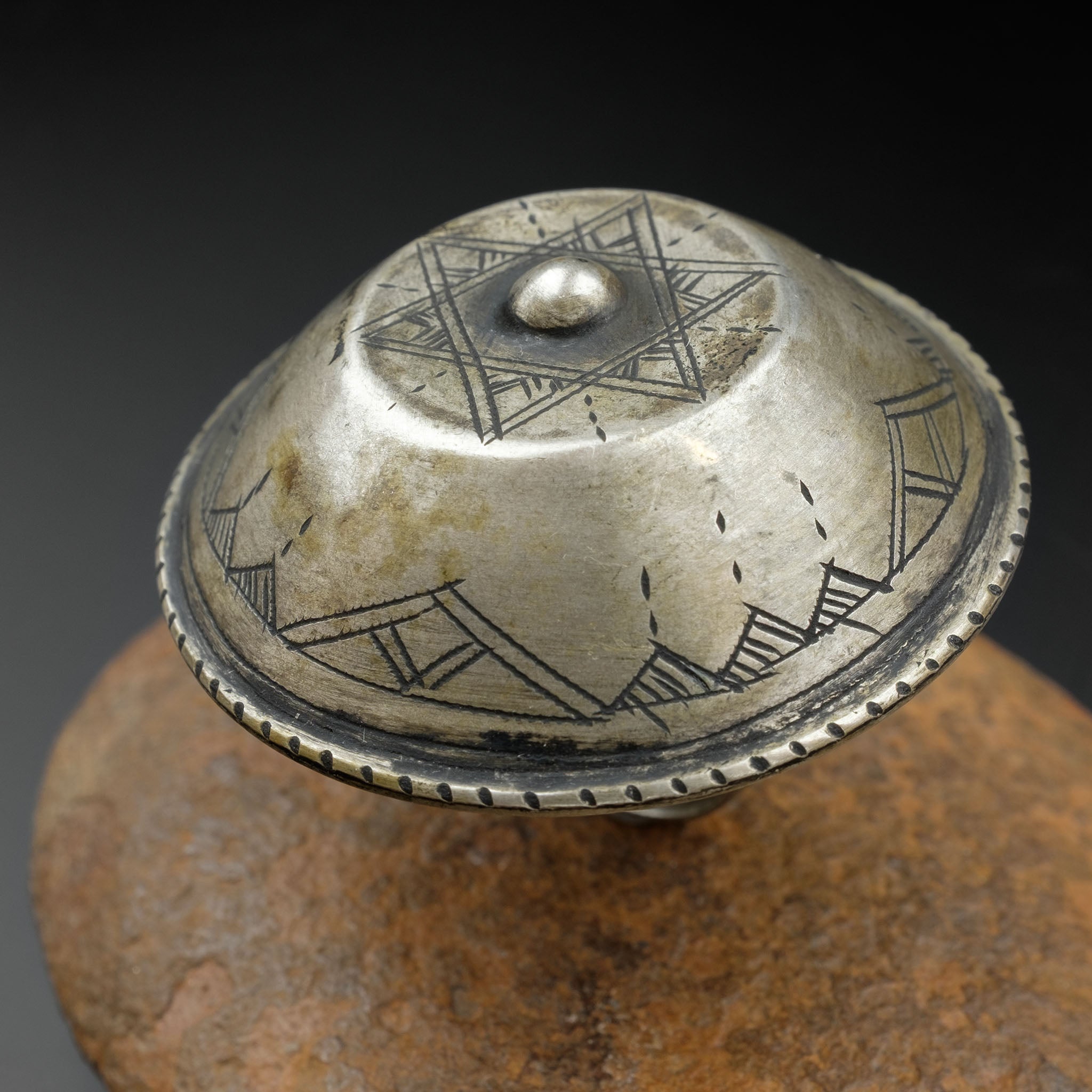 Vintage Silver Tuareg ‘Tellit’ Moon Ring , North Africa