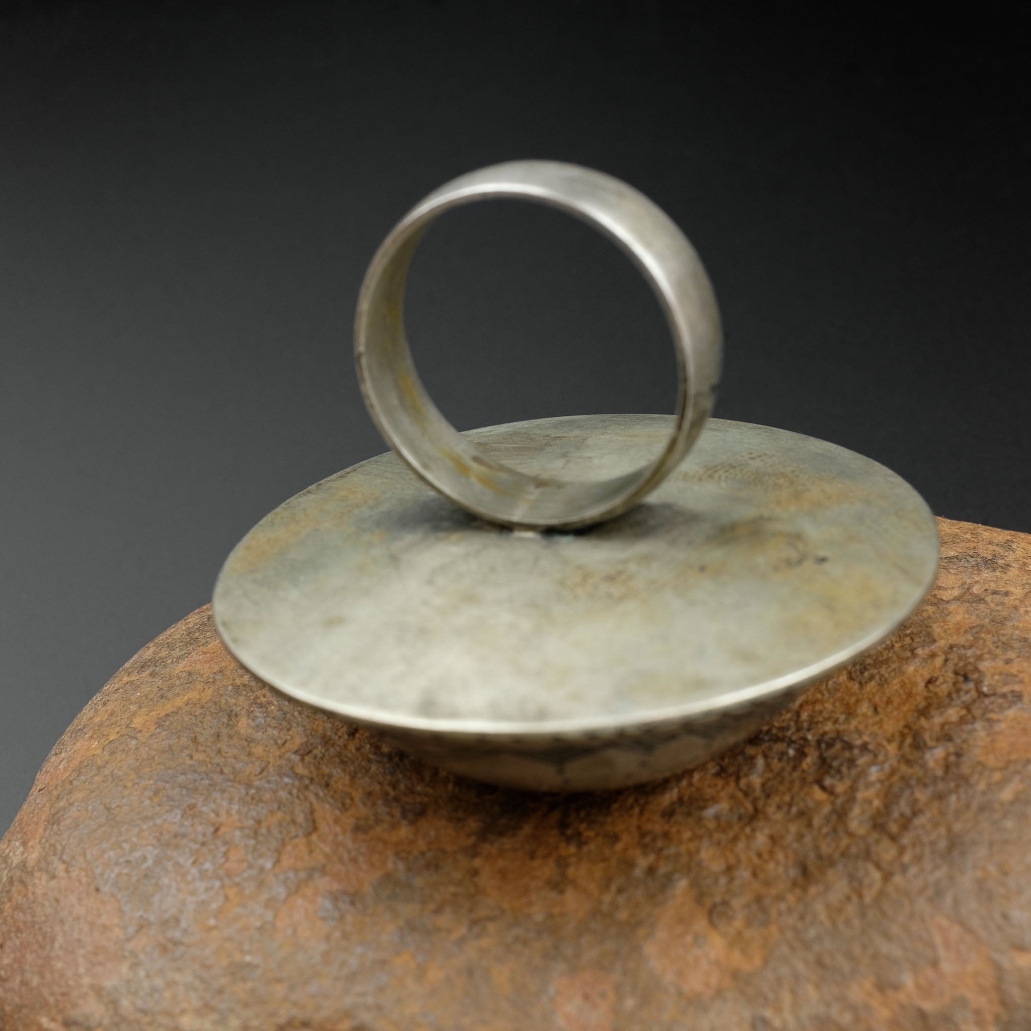 Vintage Silver Tuareg ‘Tellit’ Moon Ring , North Africa