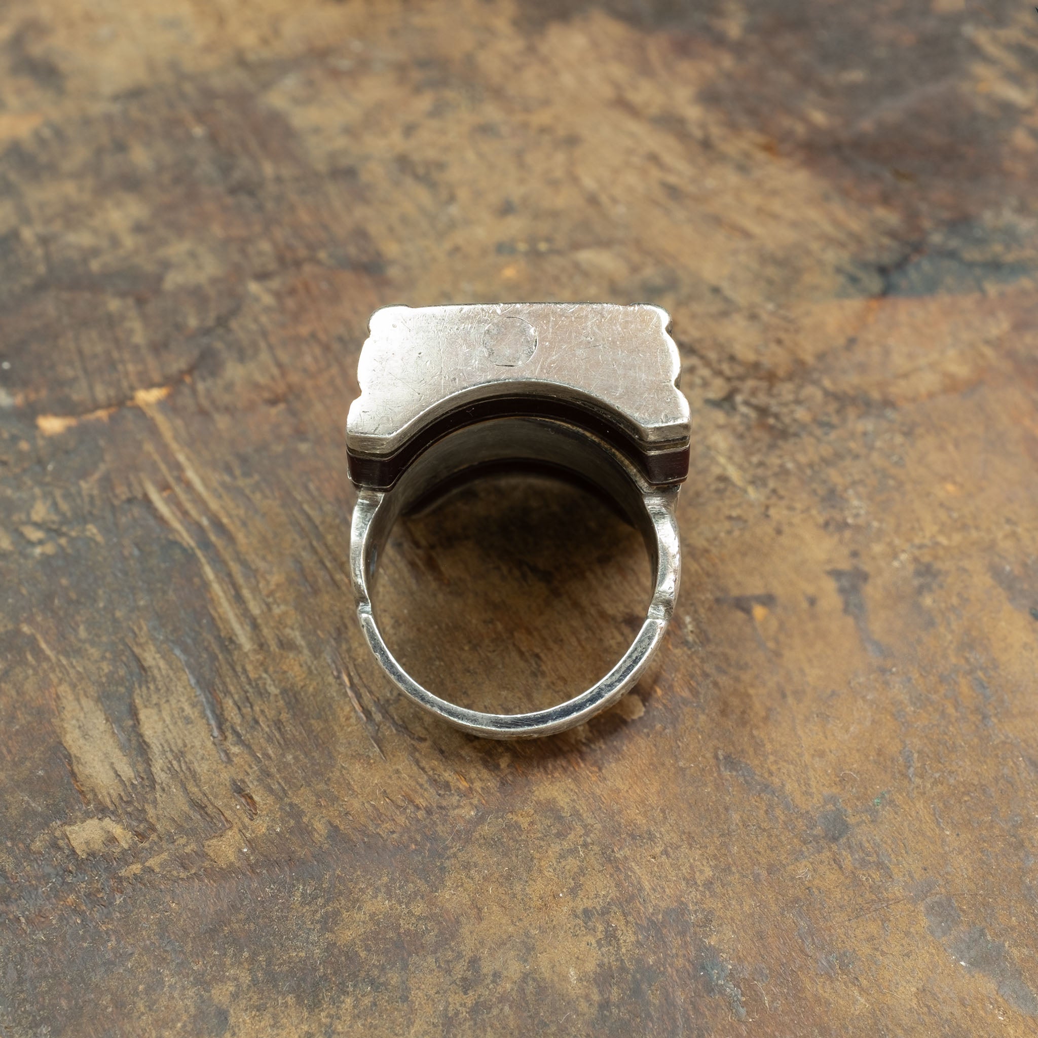 Vintage Tuareg Silver & Ebony Ring, Mauritania
