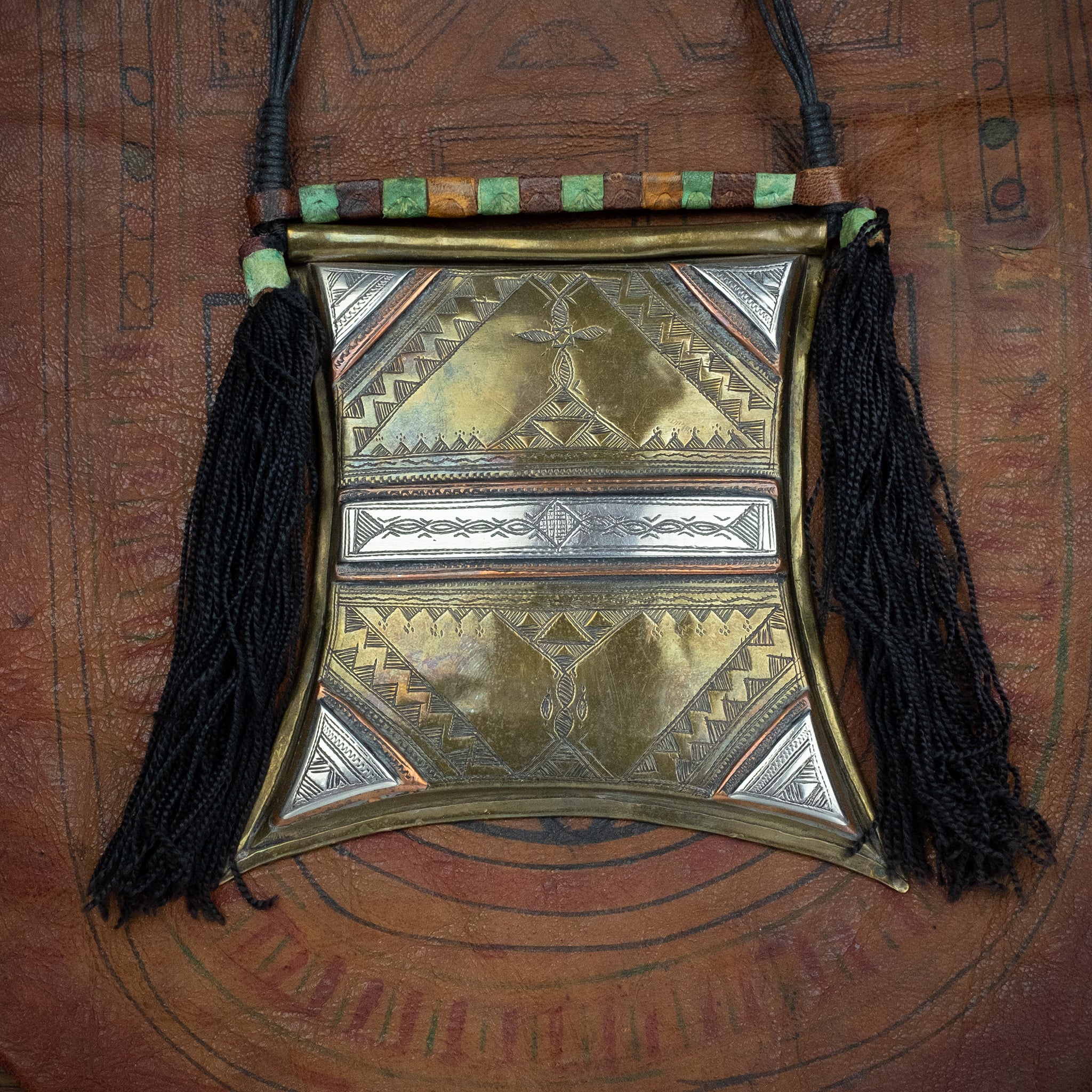 Vintage Brass, Silver and Copper Tuareg Tcherot Amulet – Large