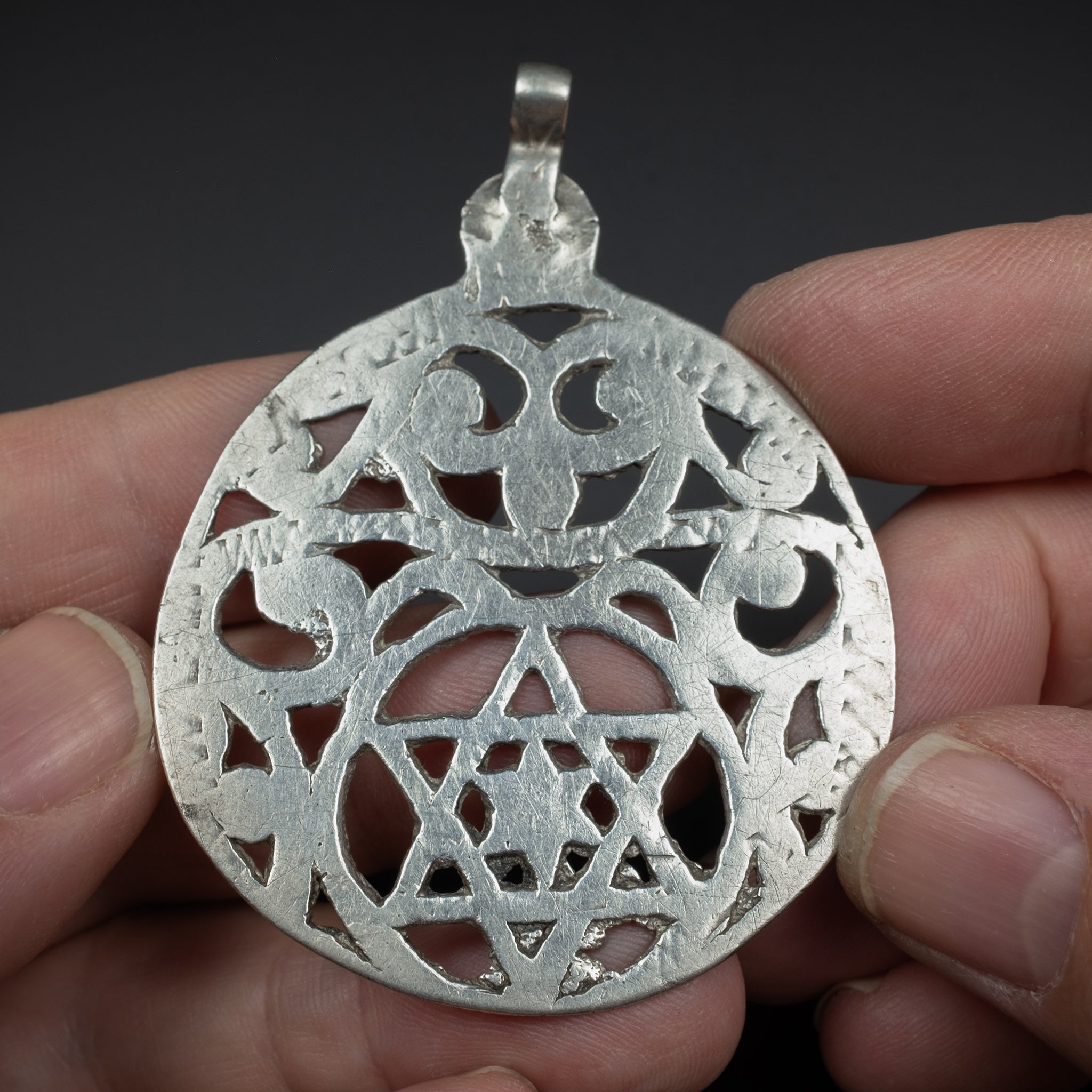 Old Tunisian Silver Amulet Pendant