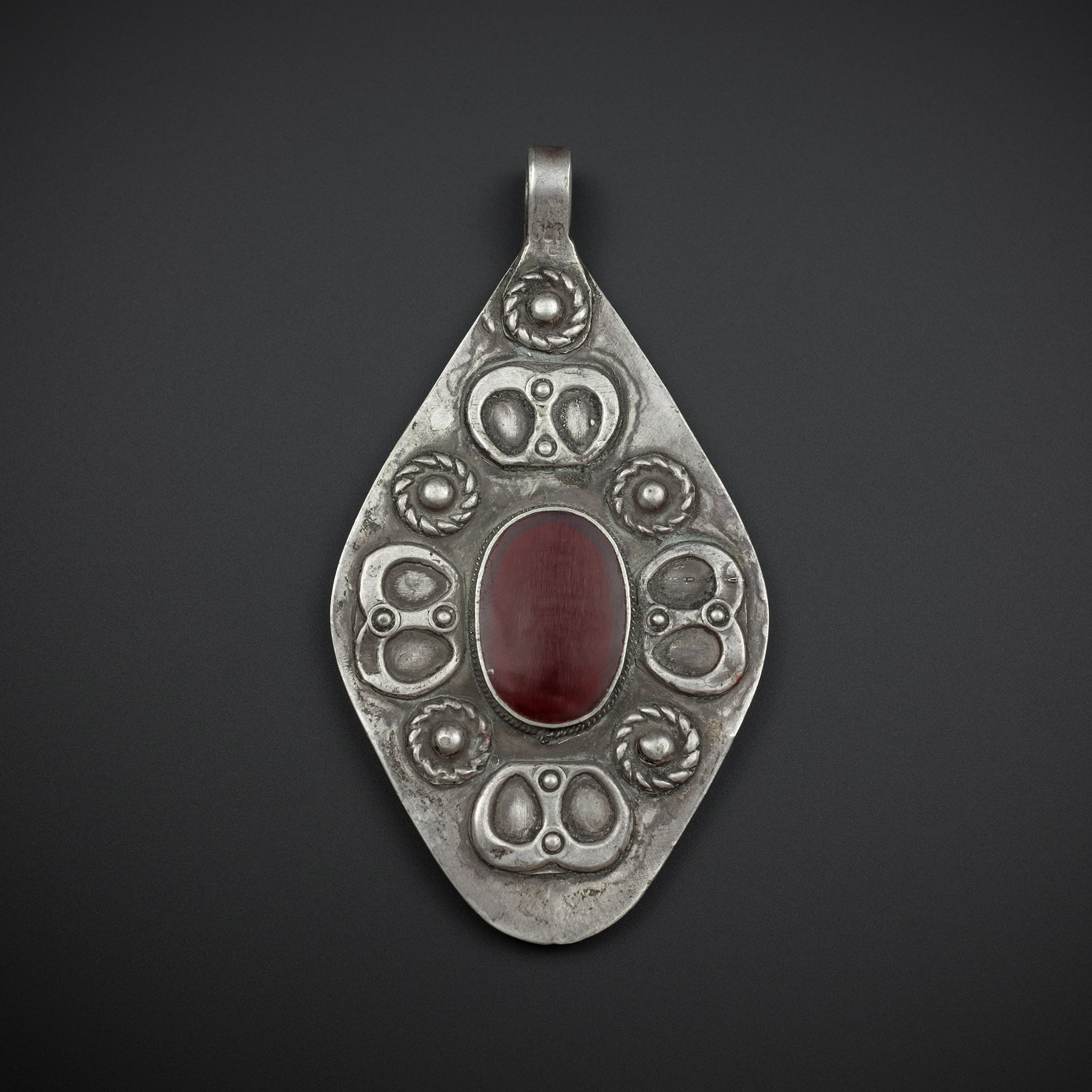 Old Silver Turkmen Yomud Pendant, Central Asia