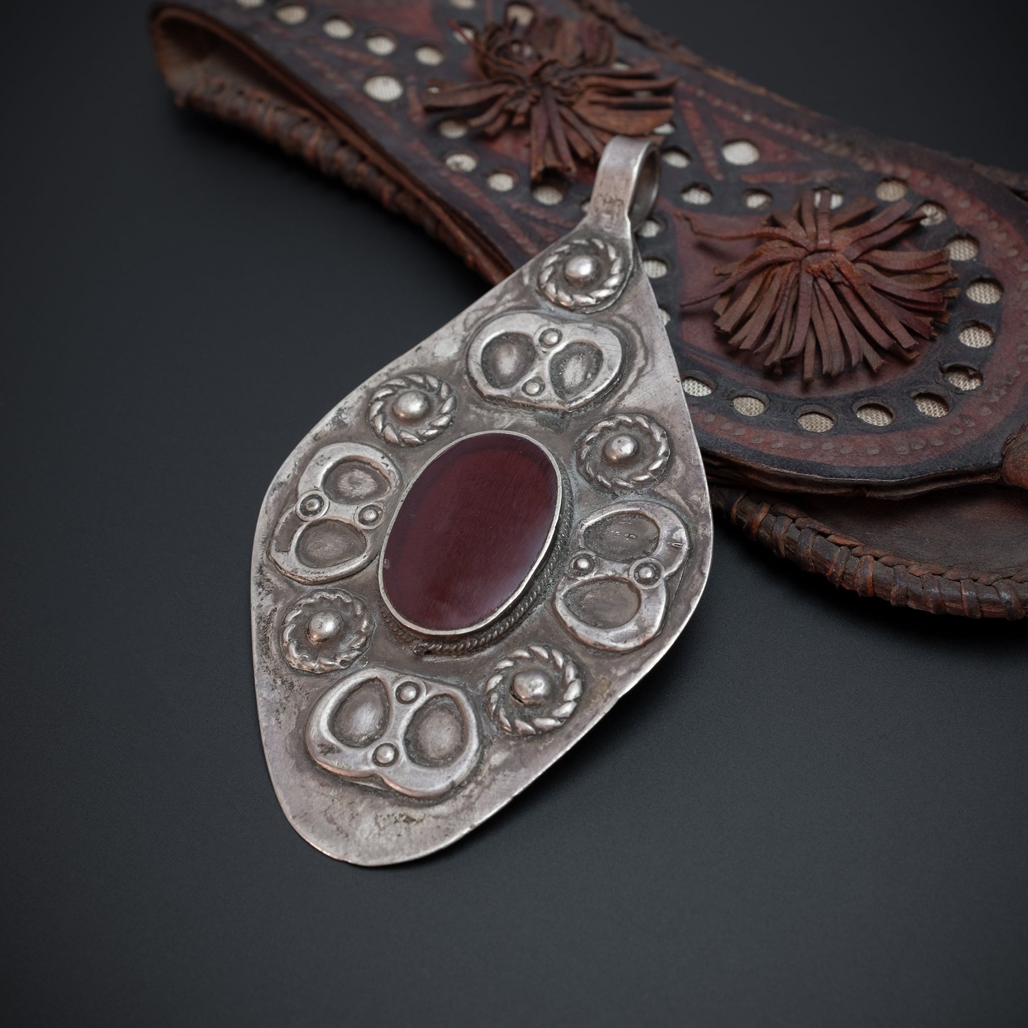 Old Silver Turkmen Yomud Pendant, Central Asia