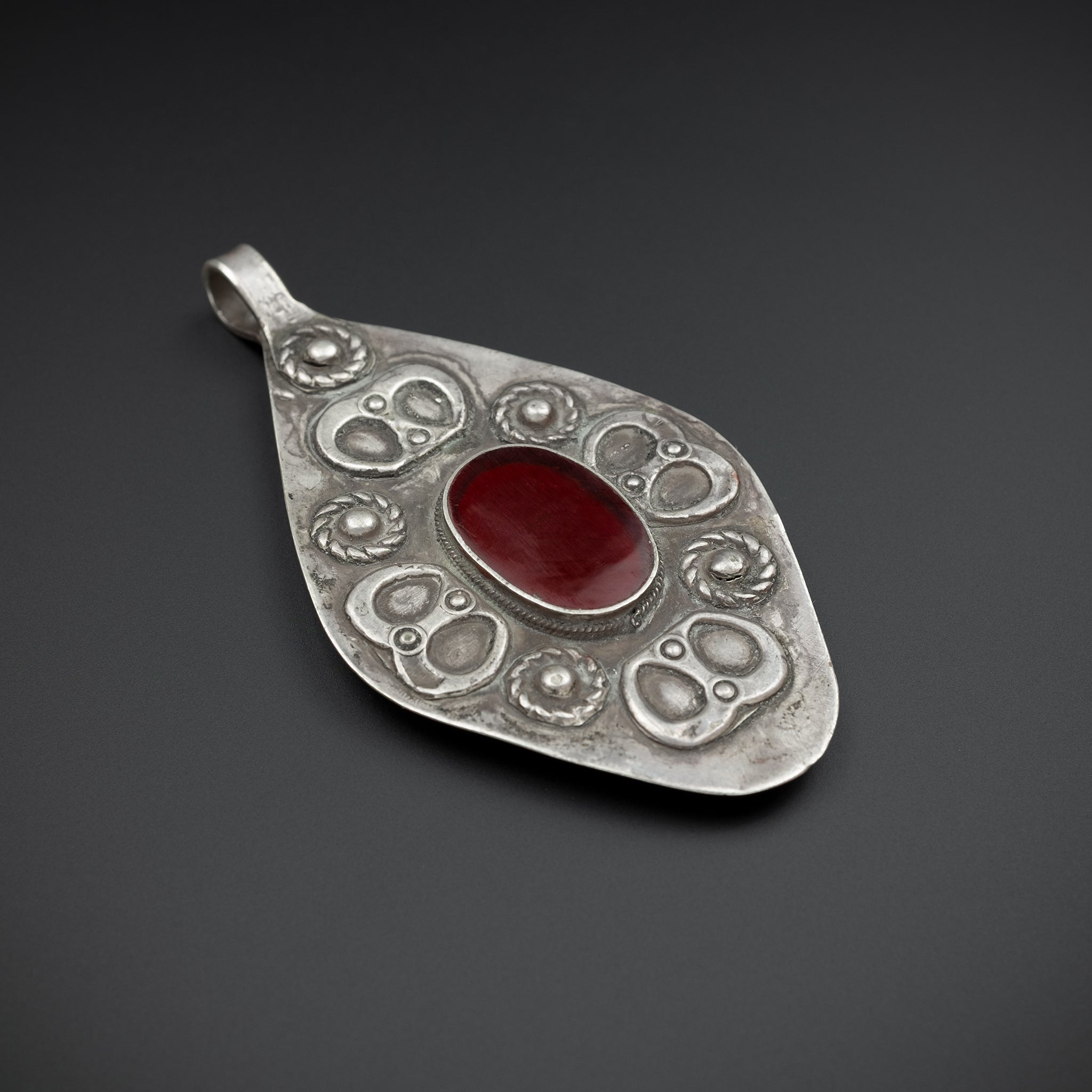 Old Silver Turkmen Yomud Pendant, Central Asia