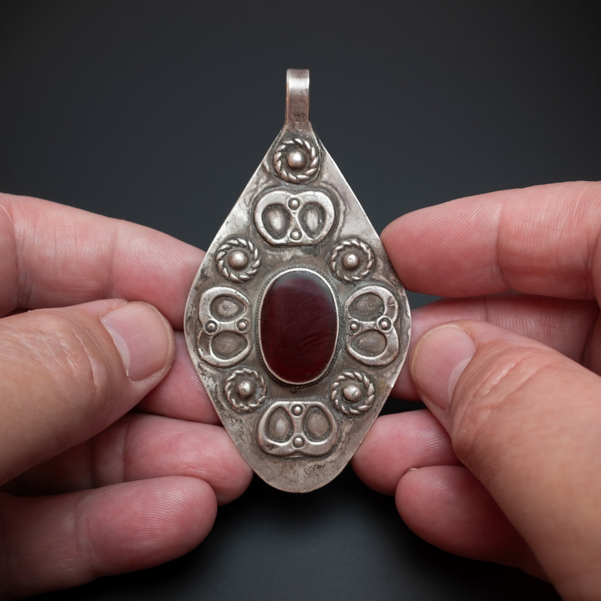 Old Silver Turkmen Yomud Pendant, Central Asia