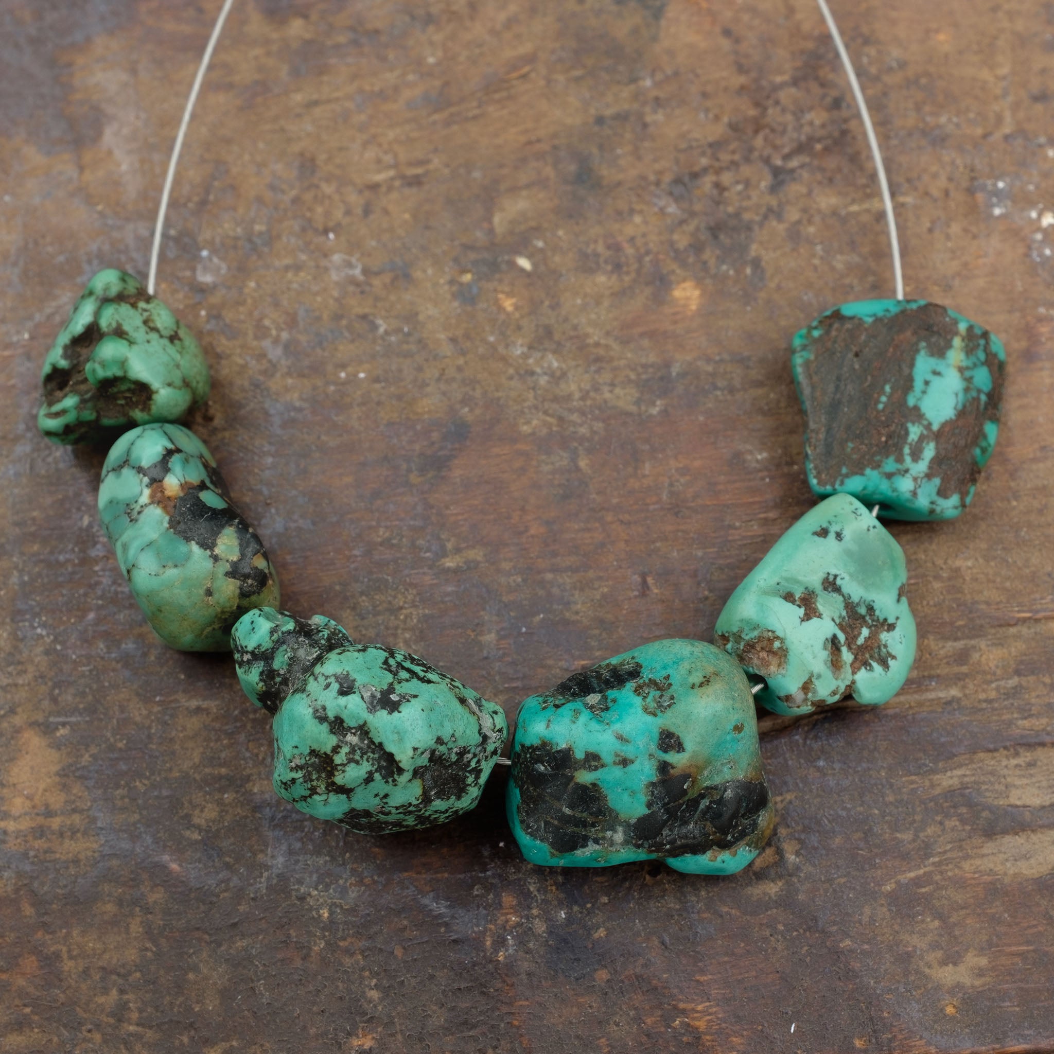 Collection of 6 x Antique Tibetan Turquoise Beads (19.3 g)