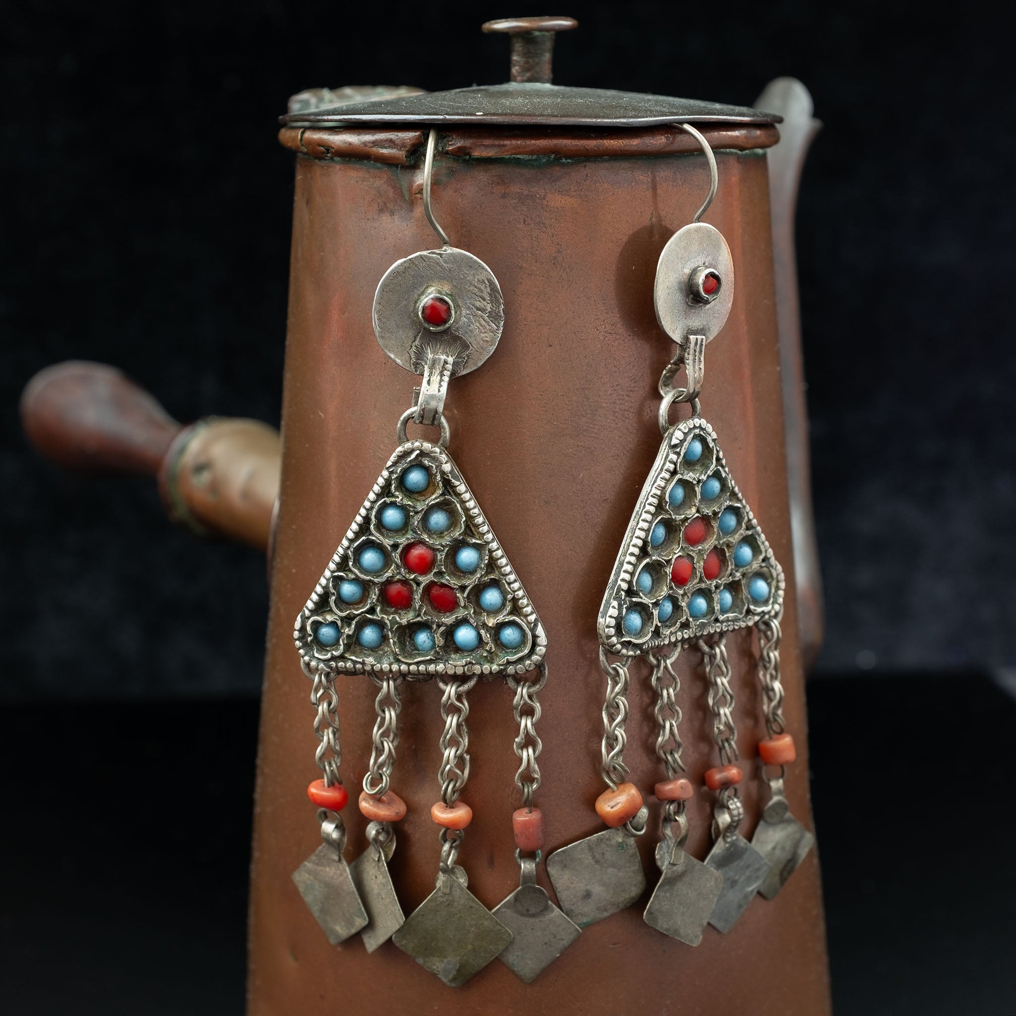 Silver Uzbek Earrings, Central Asia