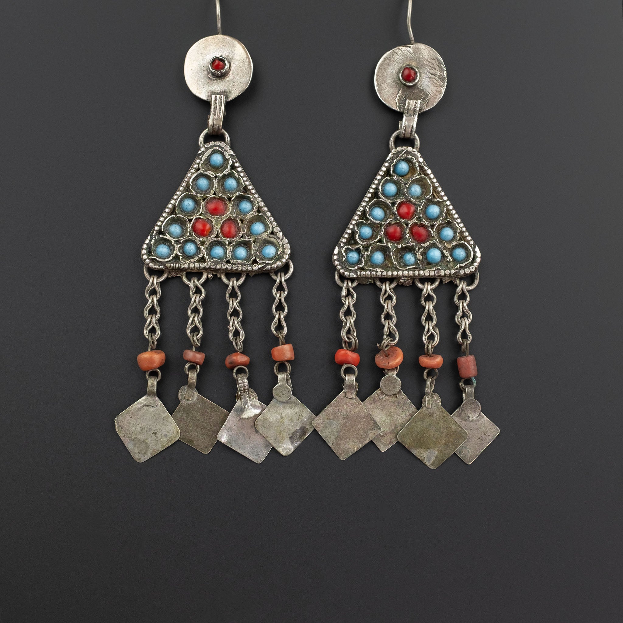Silver Uzbek Earrings, Central Asia