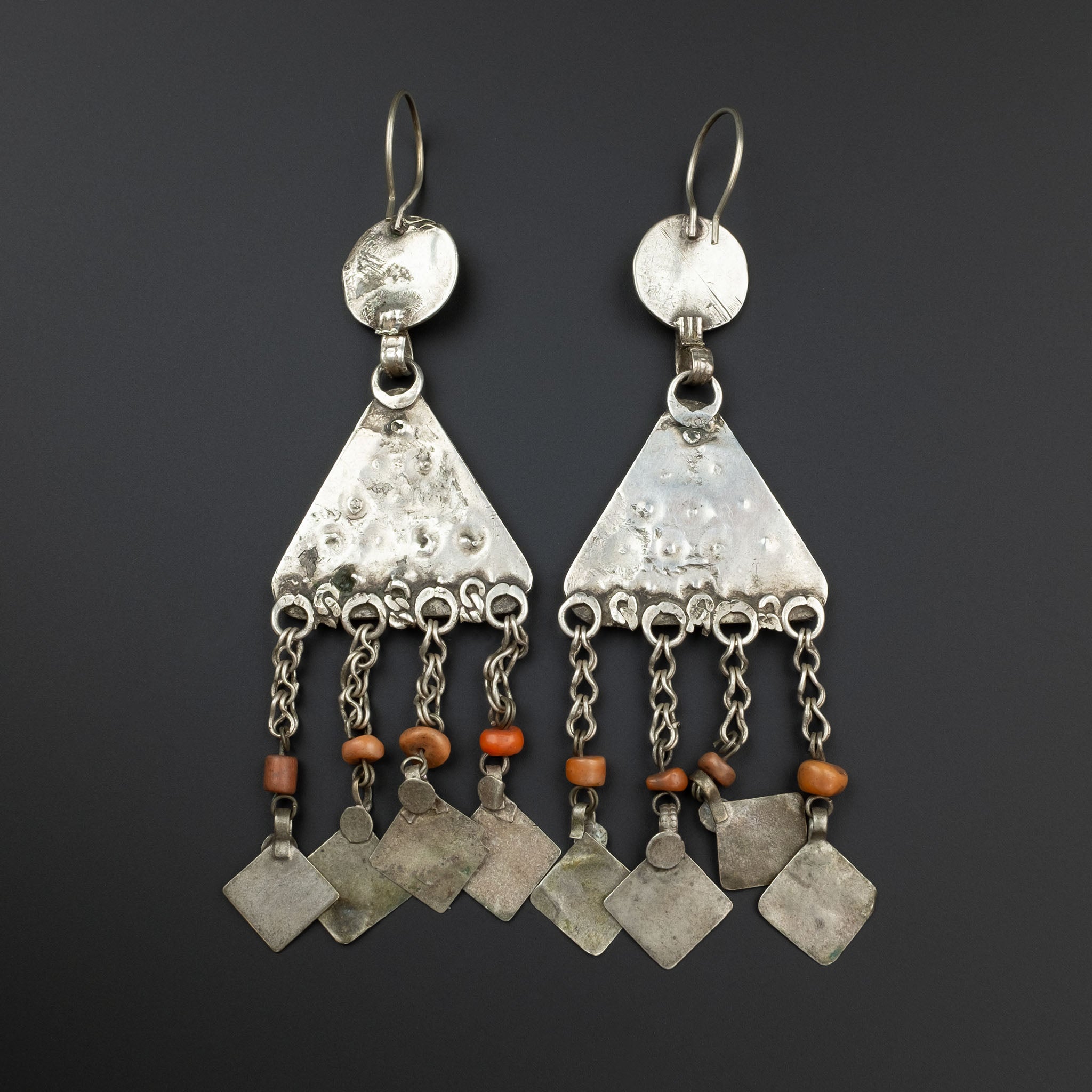 Silver Uzbek Earrings, Central Asia