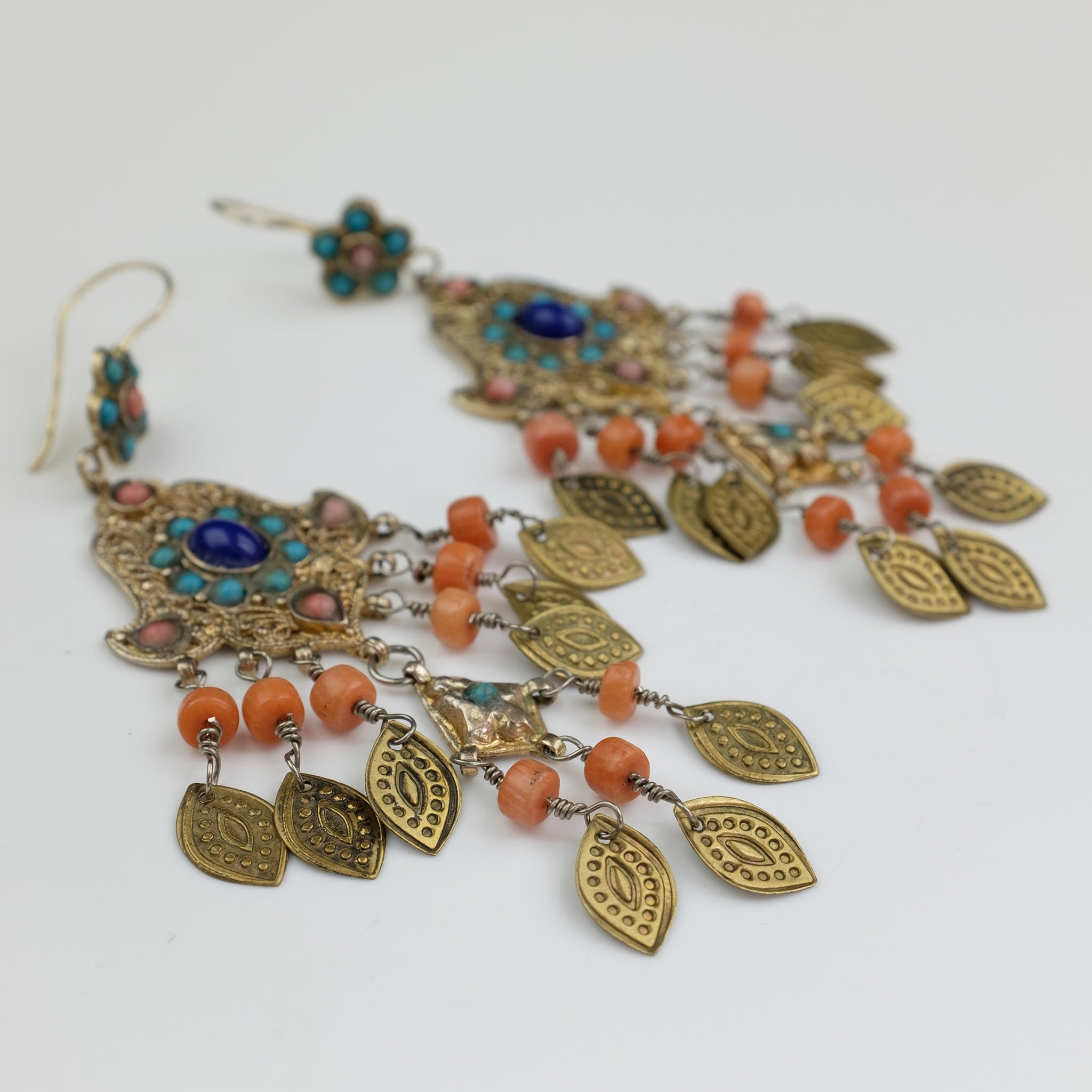 Gilded Silver Earrings, Uzbekistan