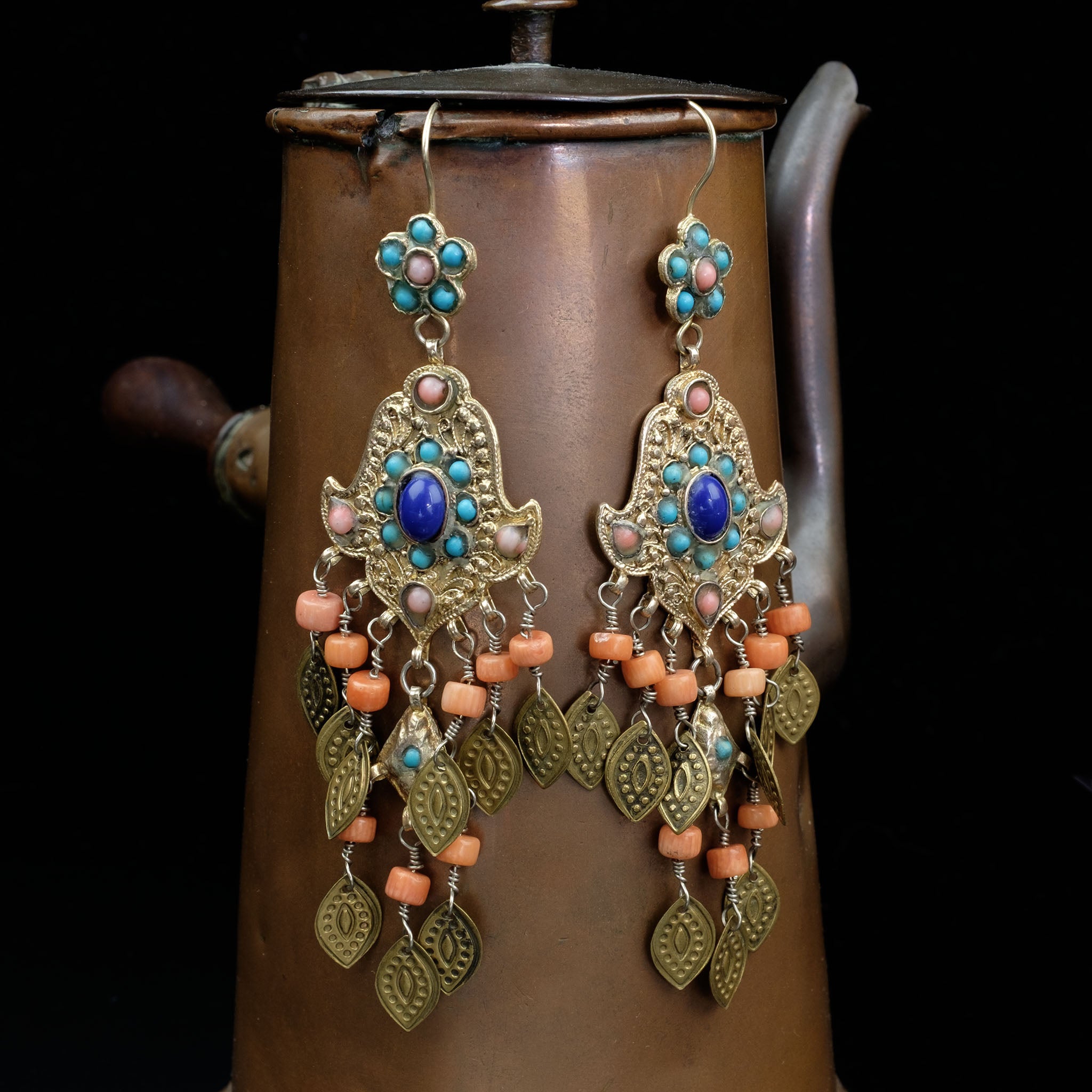 Gilded Silver Earrings, Uzbekistan