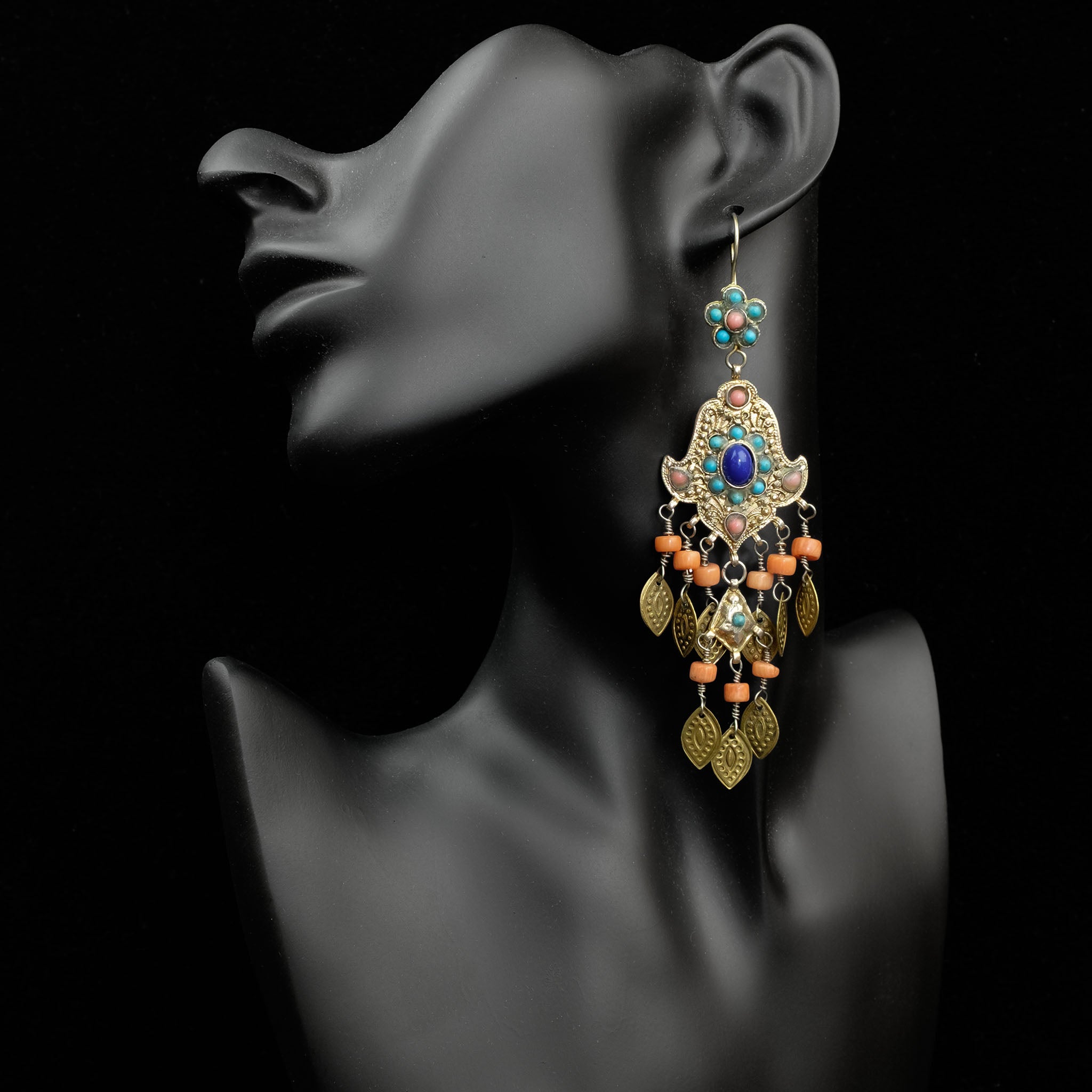 Gilded Silver Earrings, Uzbekistan