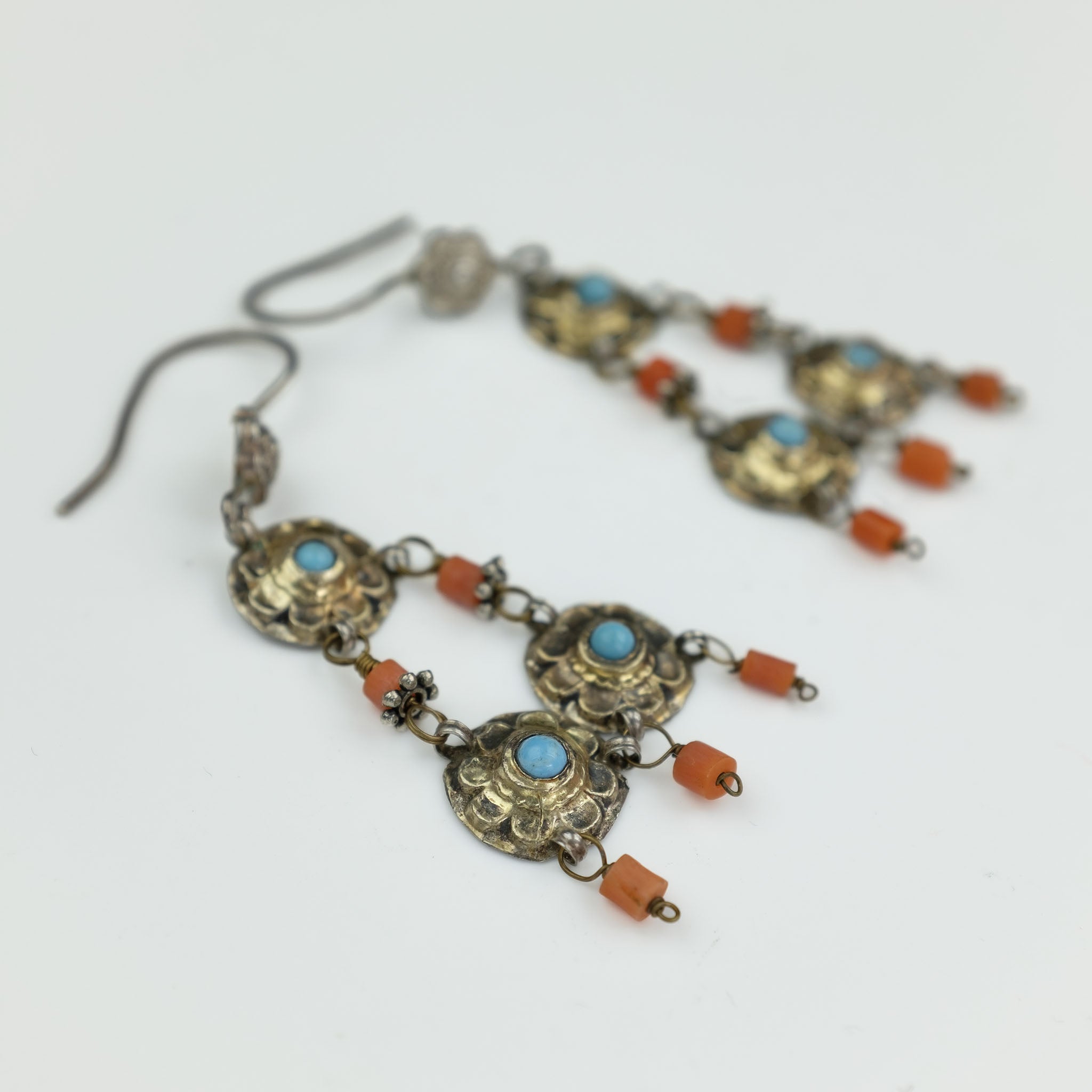 Vintage Uzbek Silver Earrings, Central Asia