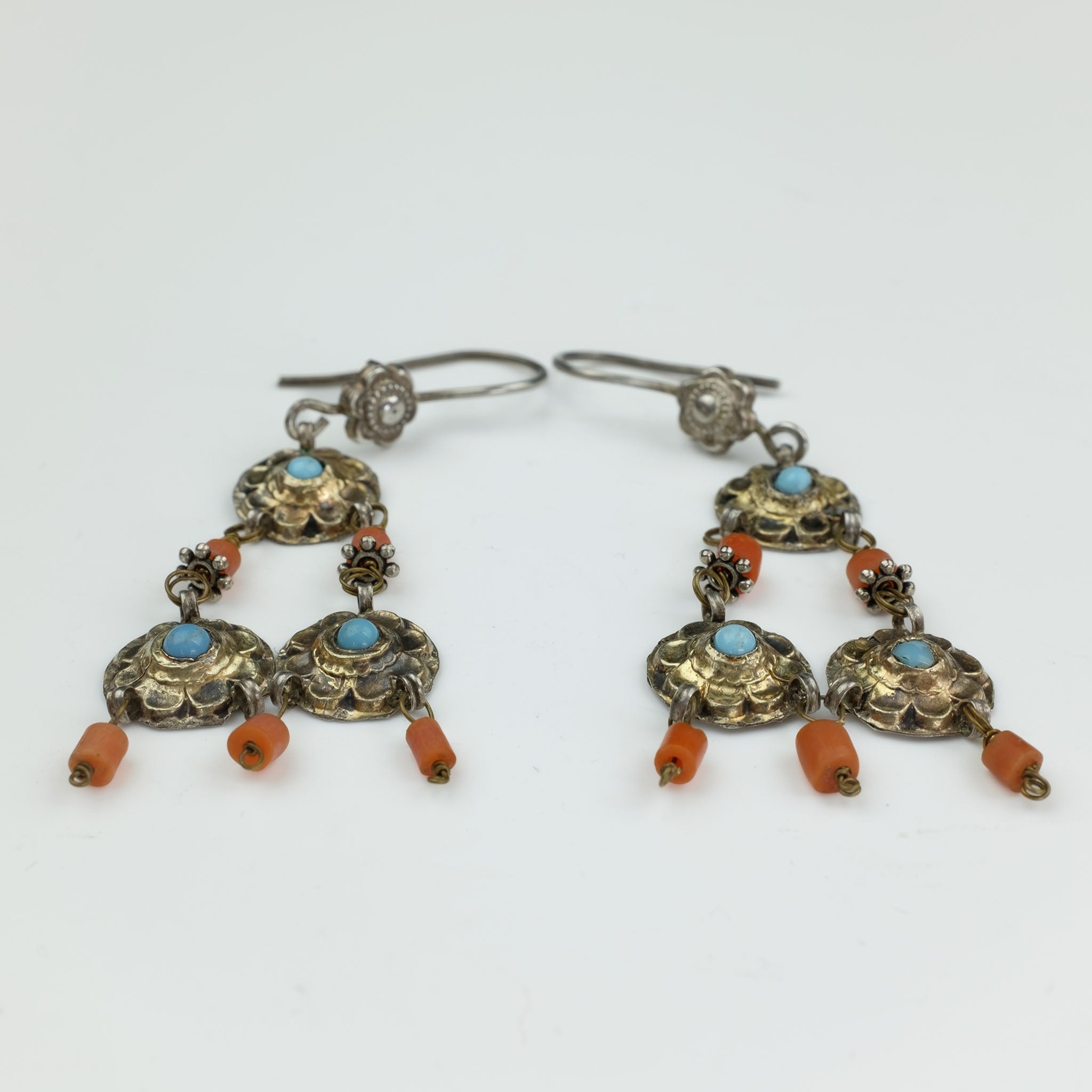 Vintage Uzbek Silver Earrings, Central Asia