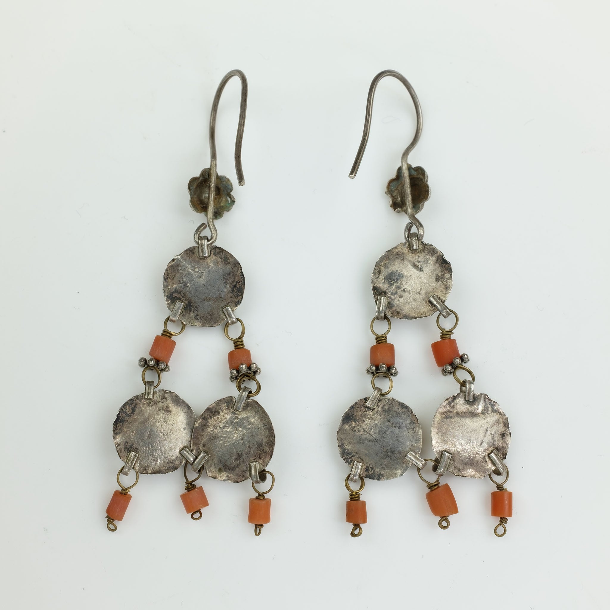 Vintage Uzbek Silver Earrings, Central Asia