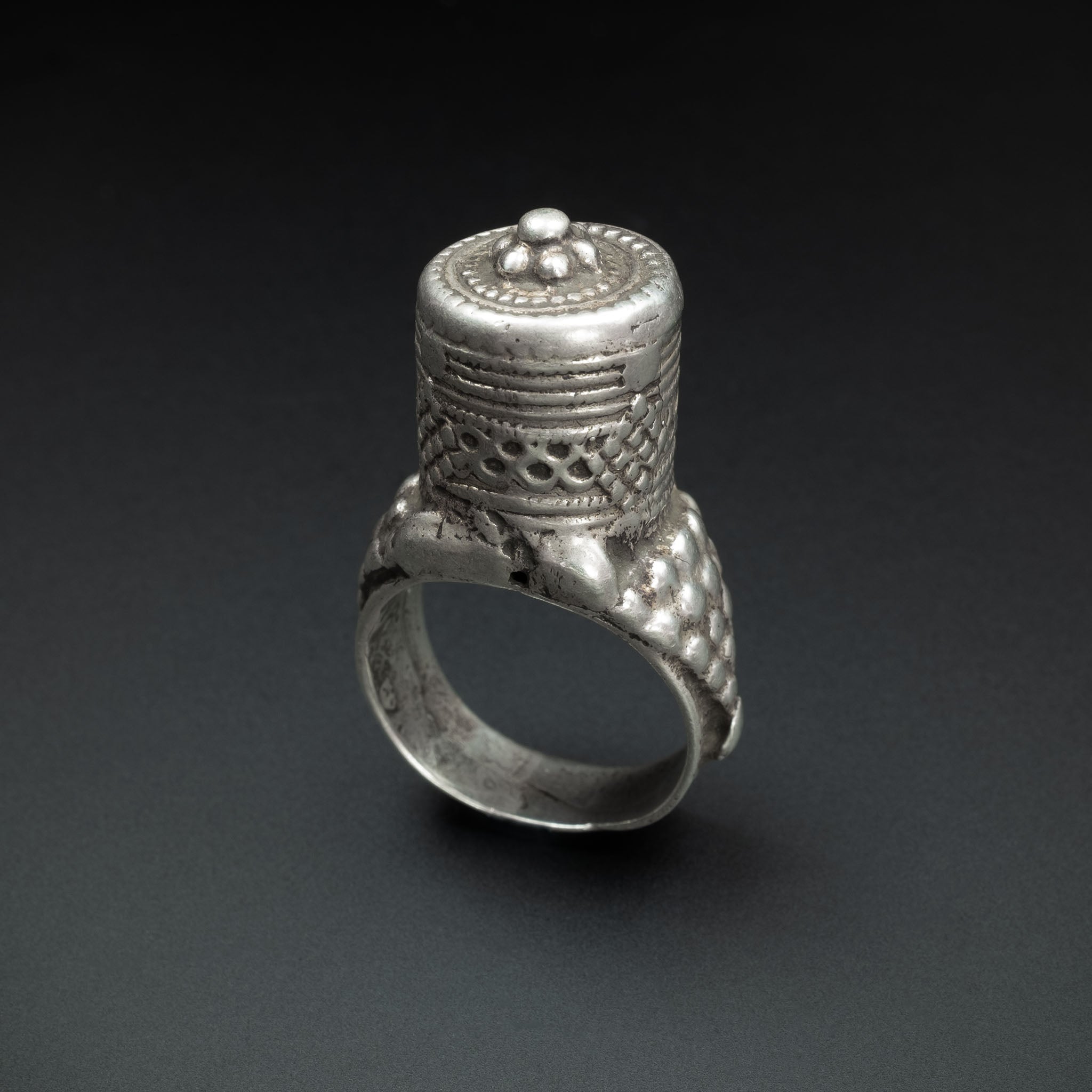 Vintage Yemeni Silver Tower Ring