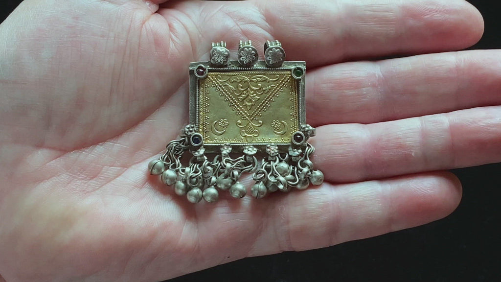 Small Turkmen Silver Pendant | Vintage Ethnic Jewellery