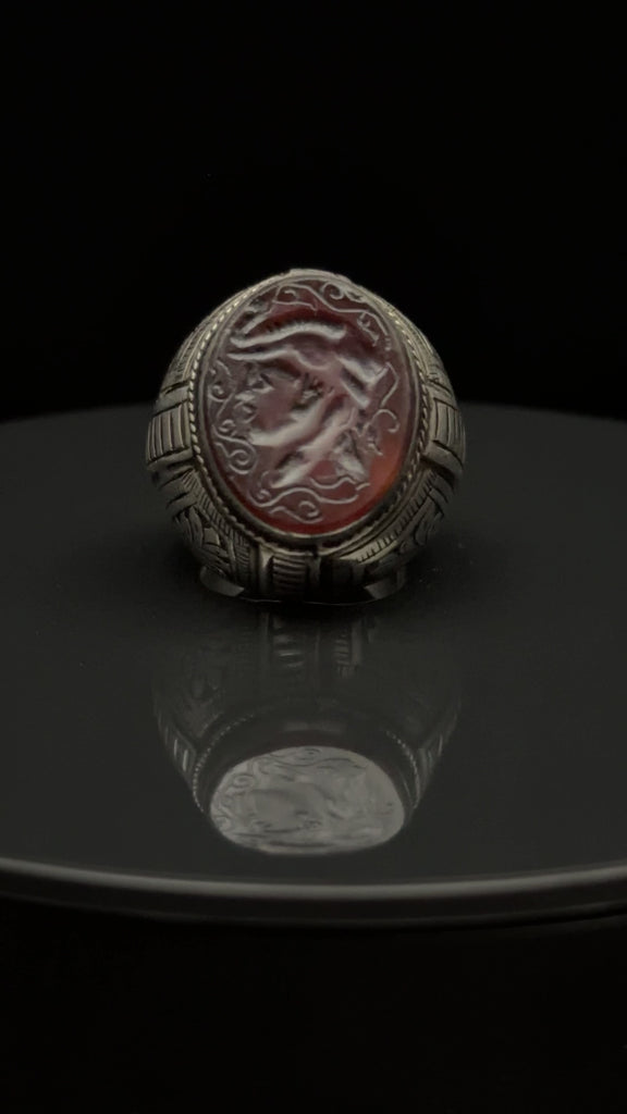 Old Afghan Silver Intaglio Ring