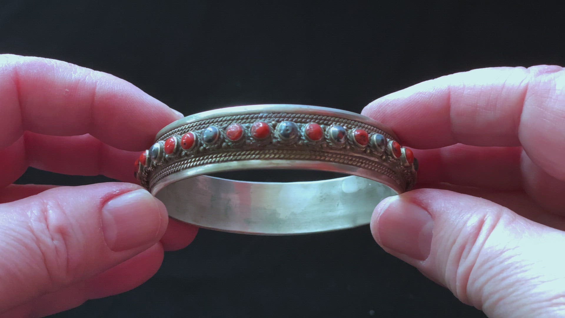 Vintage Silver Moroccan Bangle Bracelet