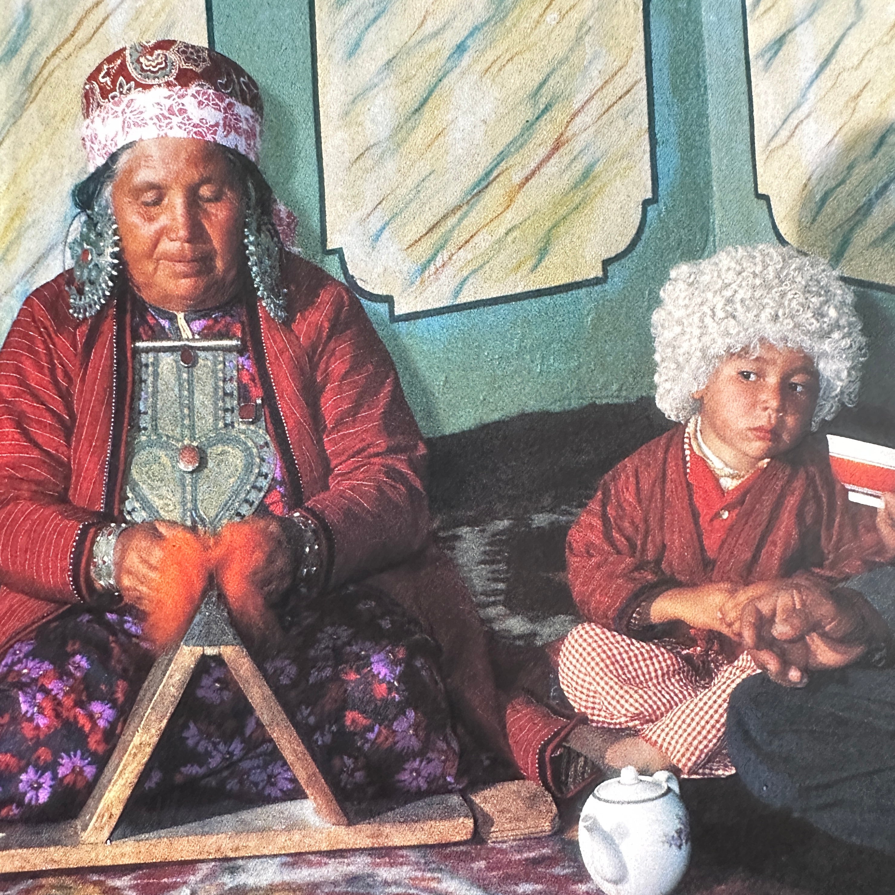 Riesiger antiker turkmenischer Asyk-Anhänger, Tekke-Schmuck, turkmenischer Schmuck