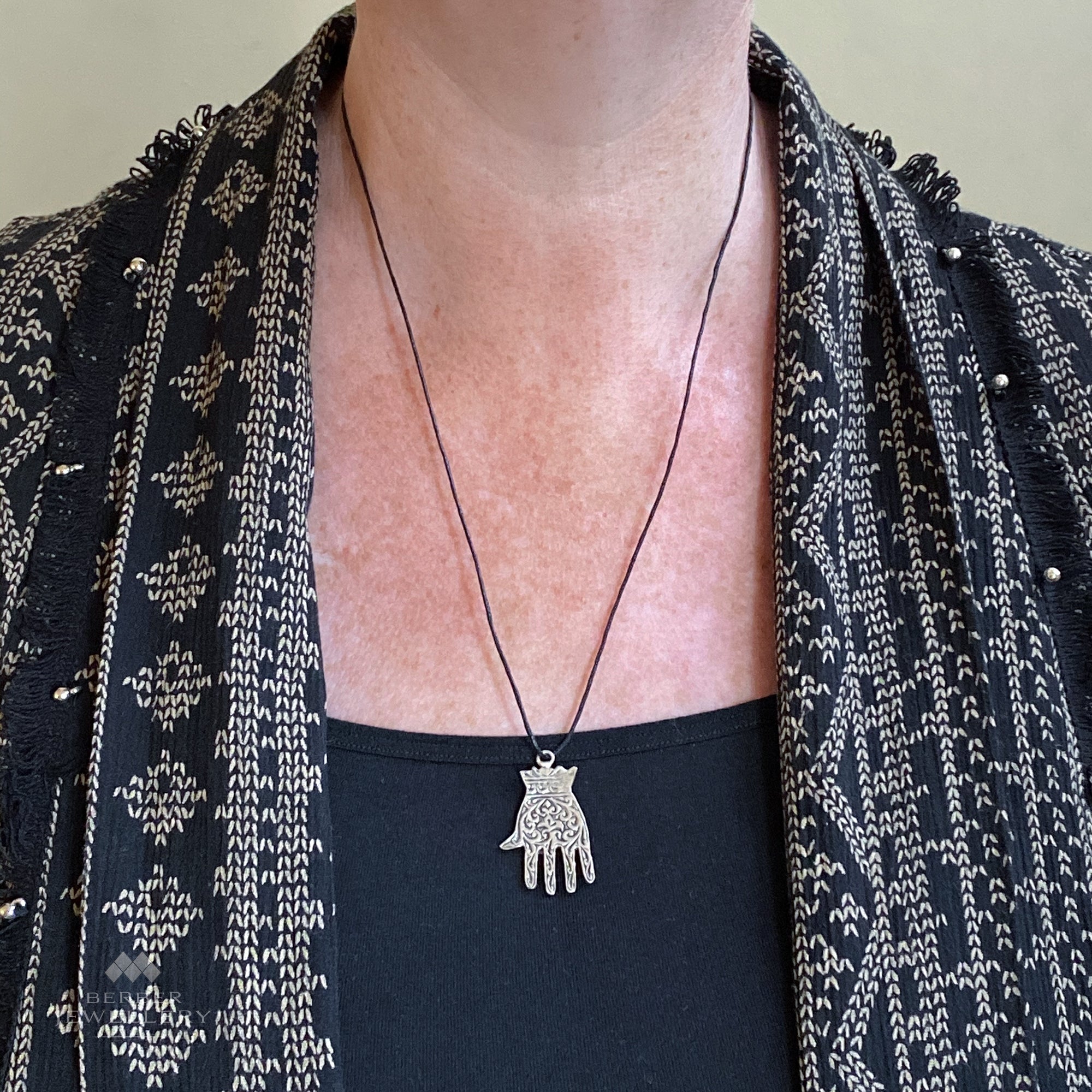 Vintage khamsa pendant from Essaouira, Morocco - small