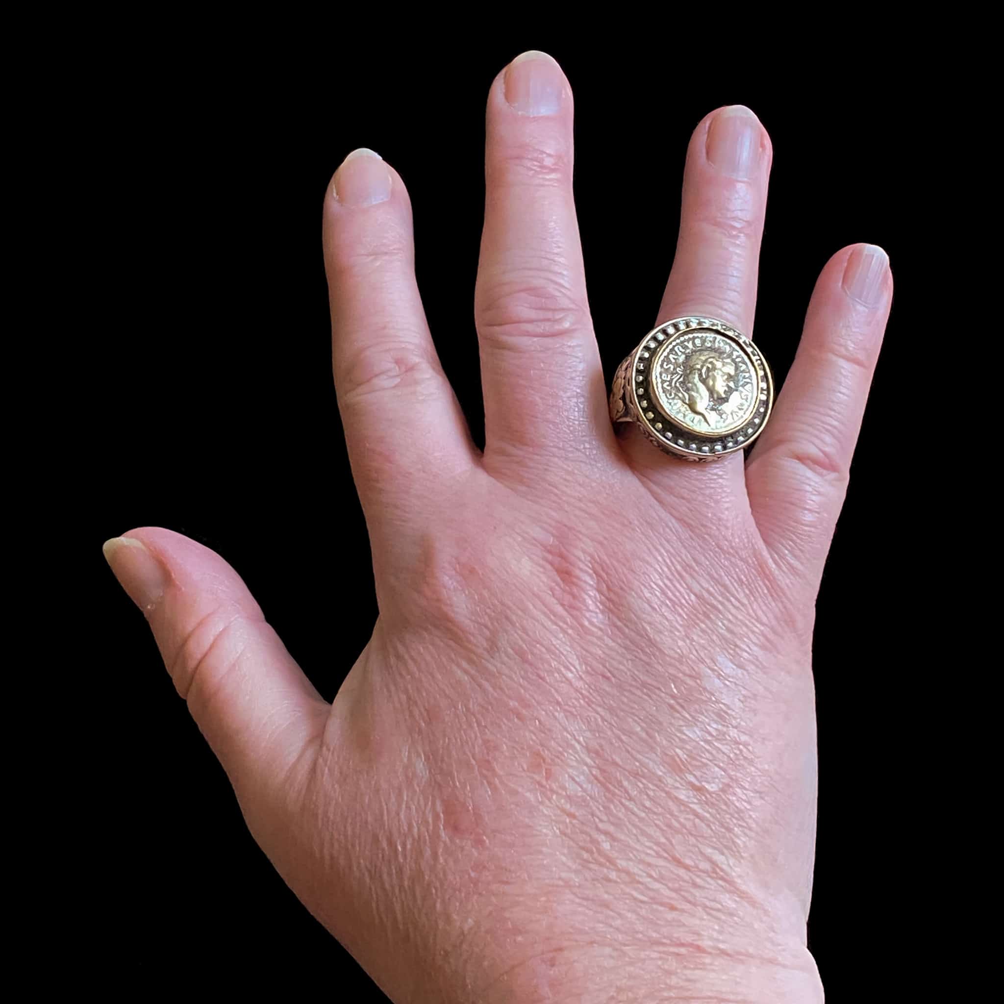 Roman Coin Ring from Afghanistan | Vintage Ethnic Jewellery
