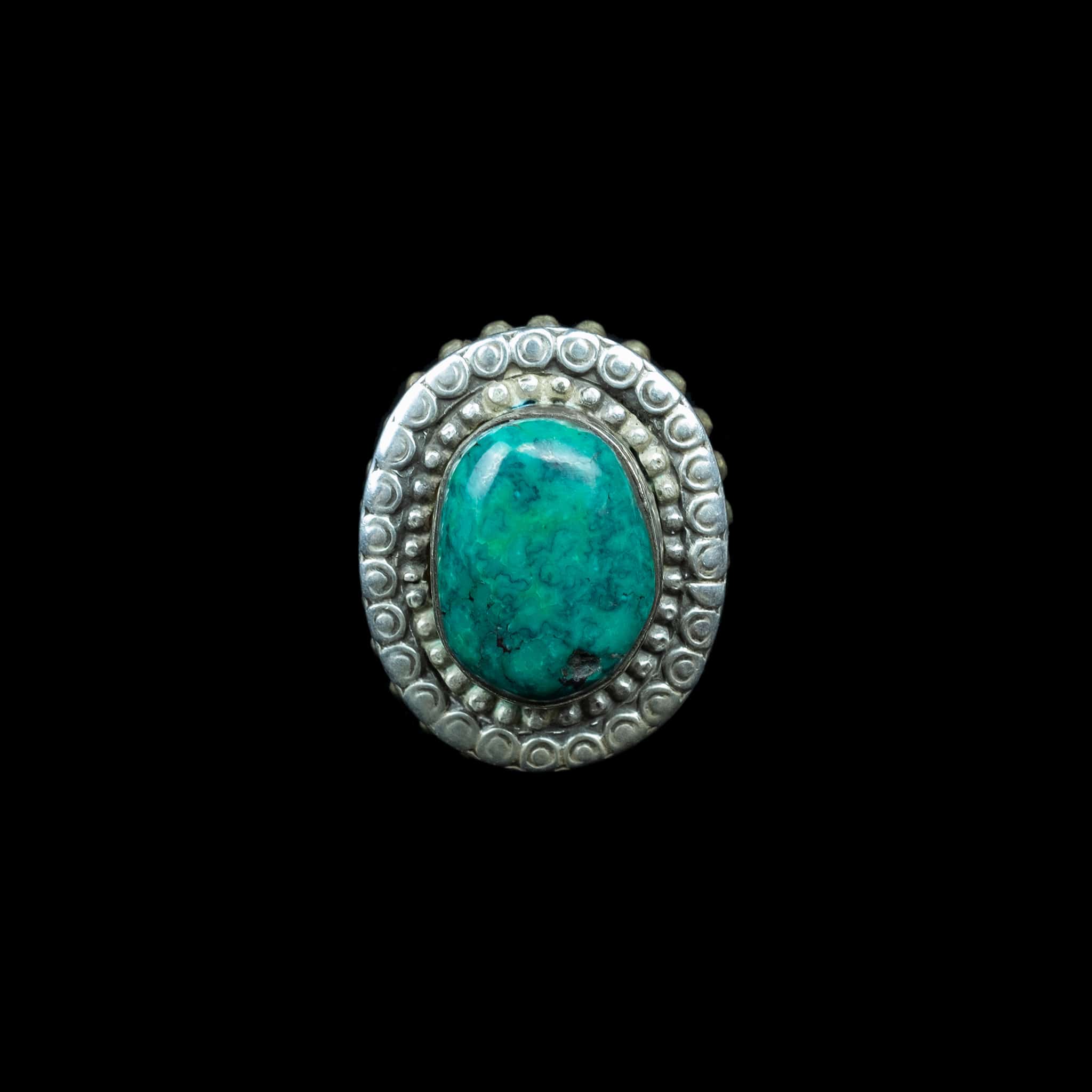 Silver And Turquoise Ring From Afghanistan | Vintage Ethnic Jewellery