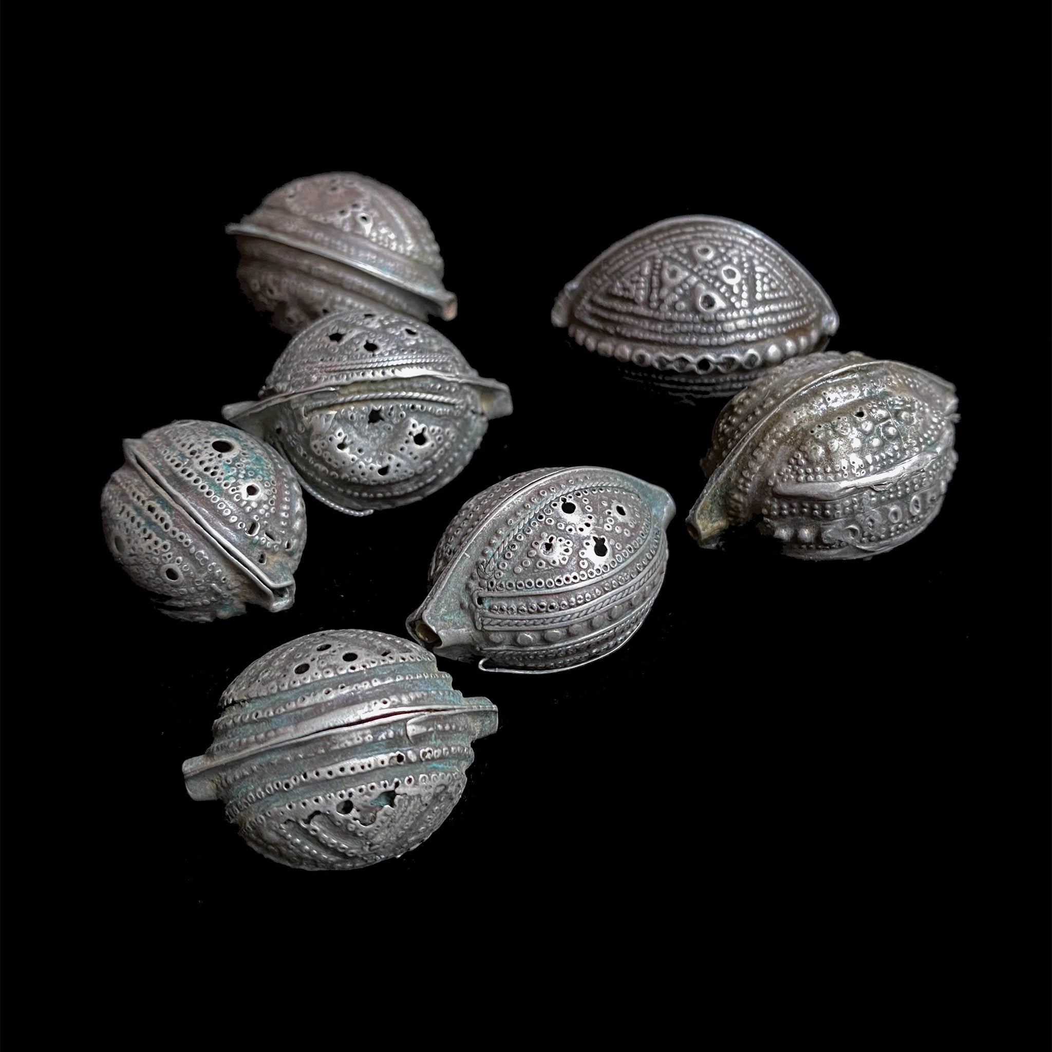 Antique Agrab Al Fadda silver beads from Mauritania