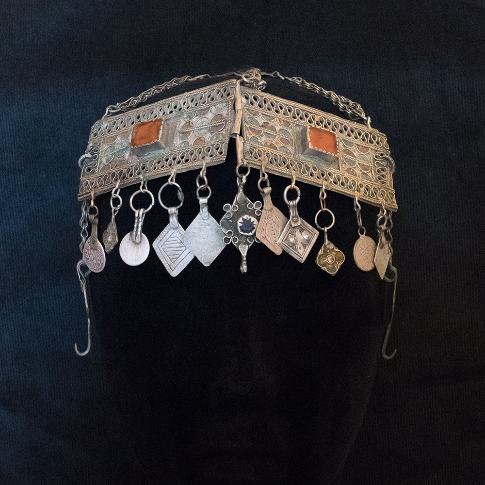Antique Silver Moroccan Tribal Headpiece | Vintage Ethnic Jewellery