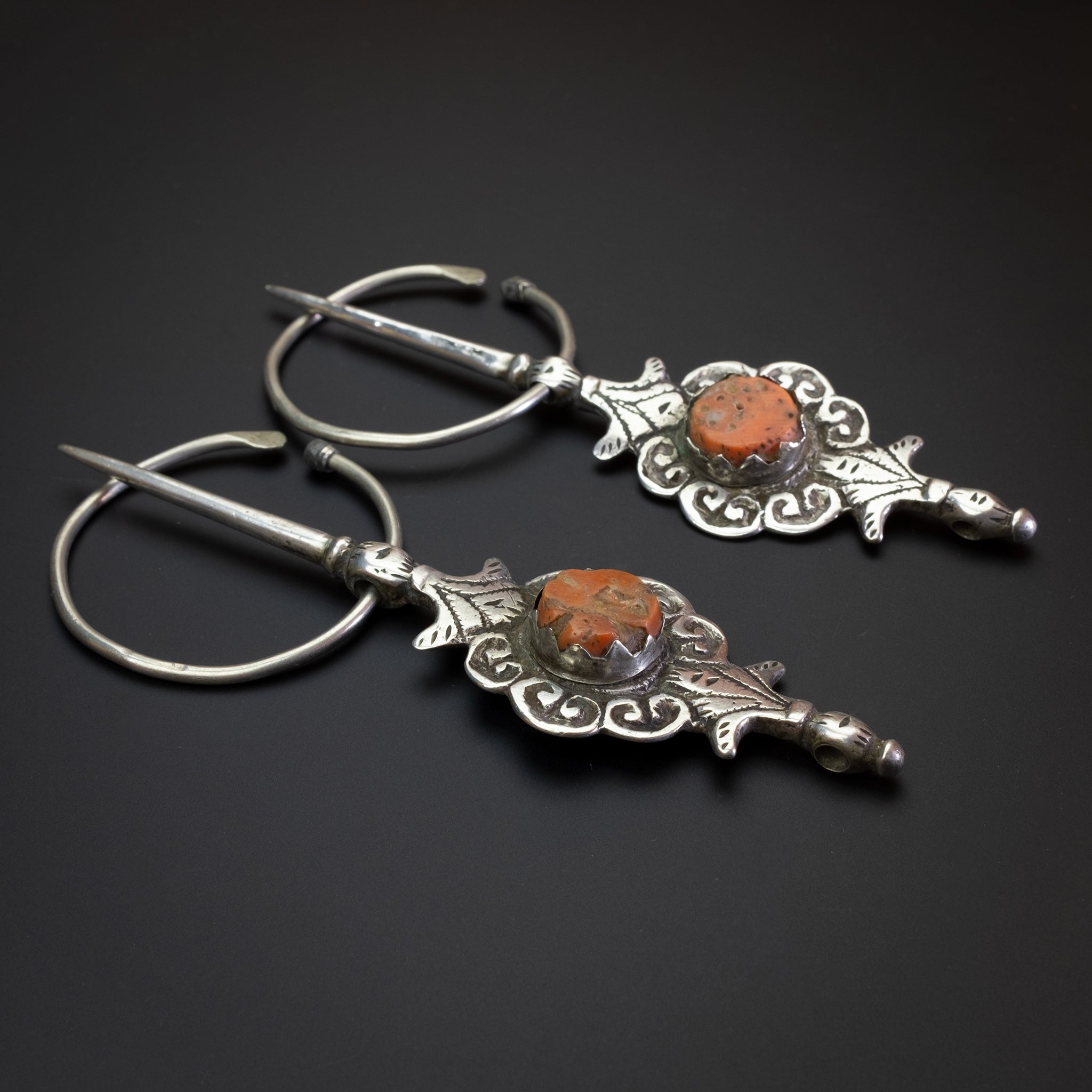 Pair of vintage fibulae from Aït Semmeg, High Atlas, Morocco - Rare
