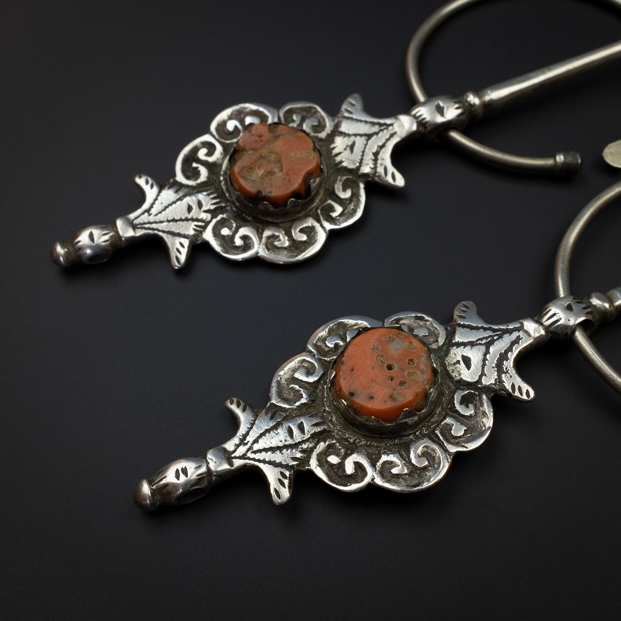 Pair of vintage fibulae from Aït Semmeg, High Atlas, Morocco - Rare