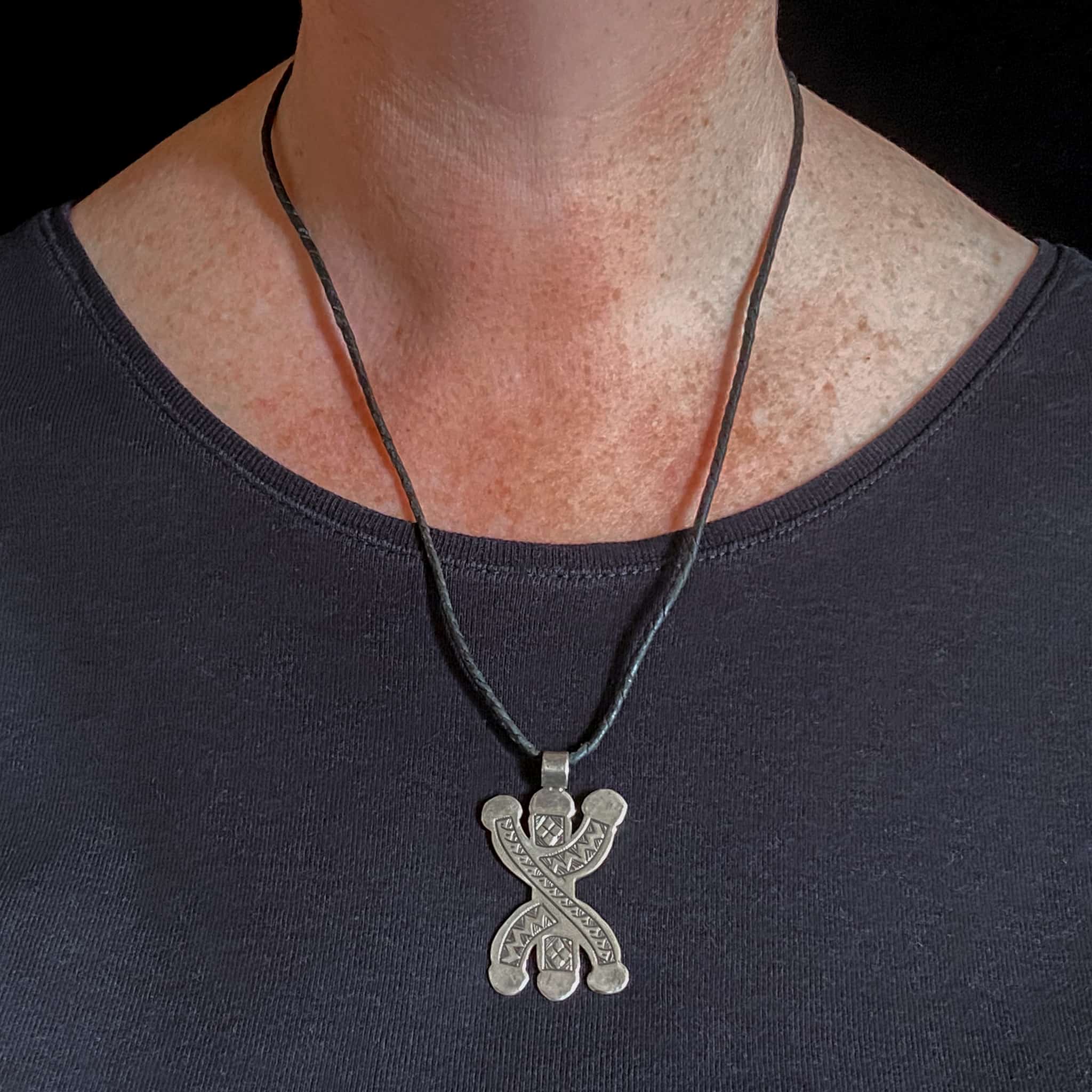 Silver Berber (Amazigh) ‘Free Man’ Pendant | Vintage Ethnic Jewellery