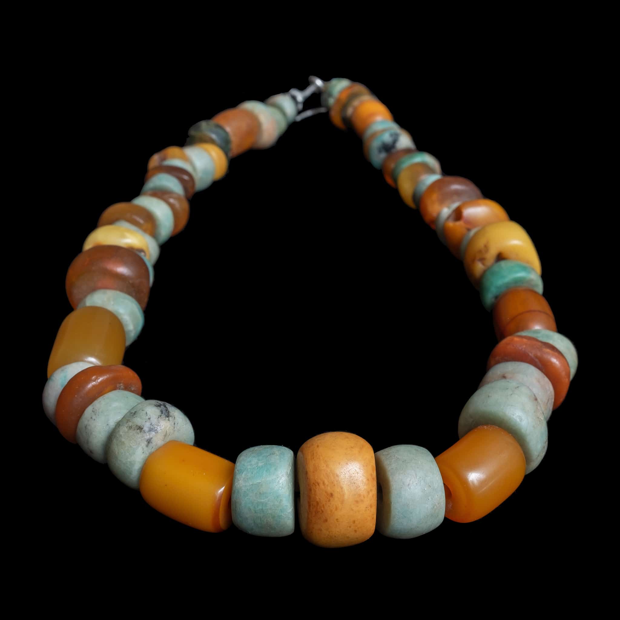 Genuine Amber and Amazonite Necklace | Vintage Ethnic Jewellery