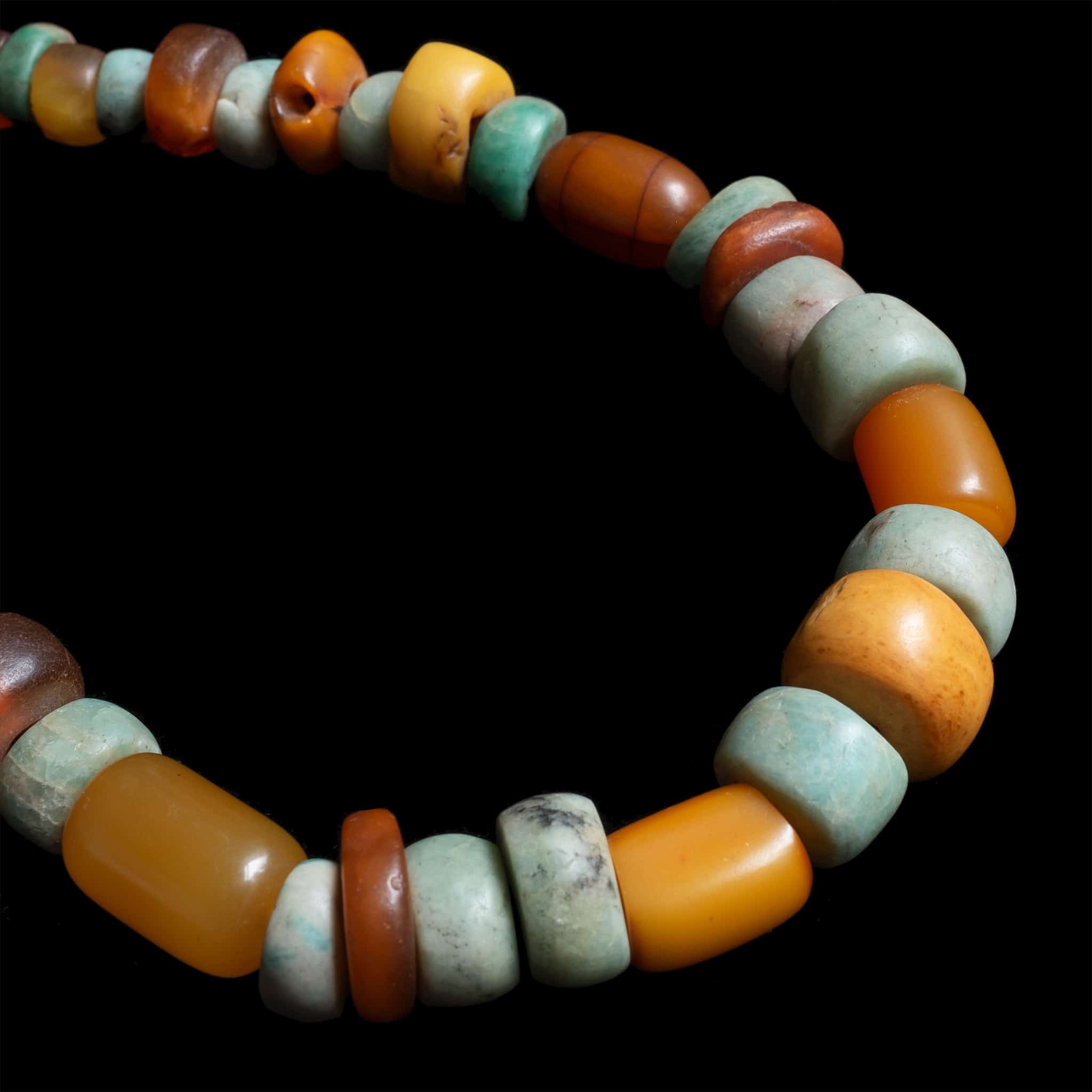 Genuine Amber and Amazonite Necklace | Vintage Ethnic Jewellery
