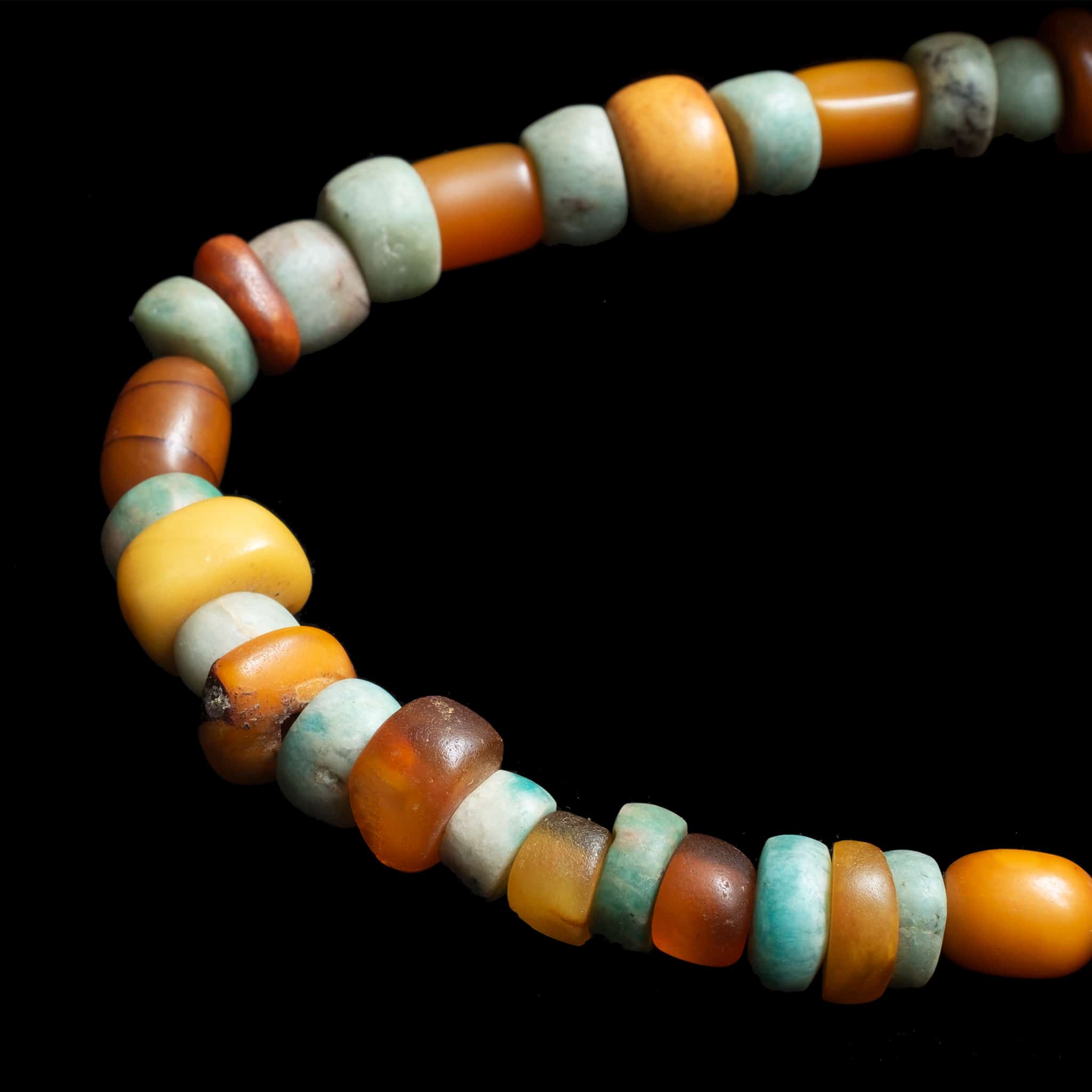 Genuine Amber and Amazonite Necklace | Vintage Ethnic Jewellery