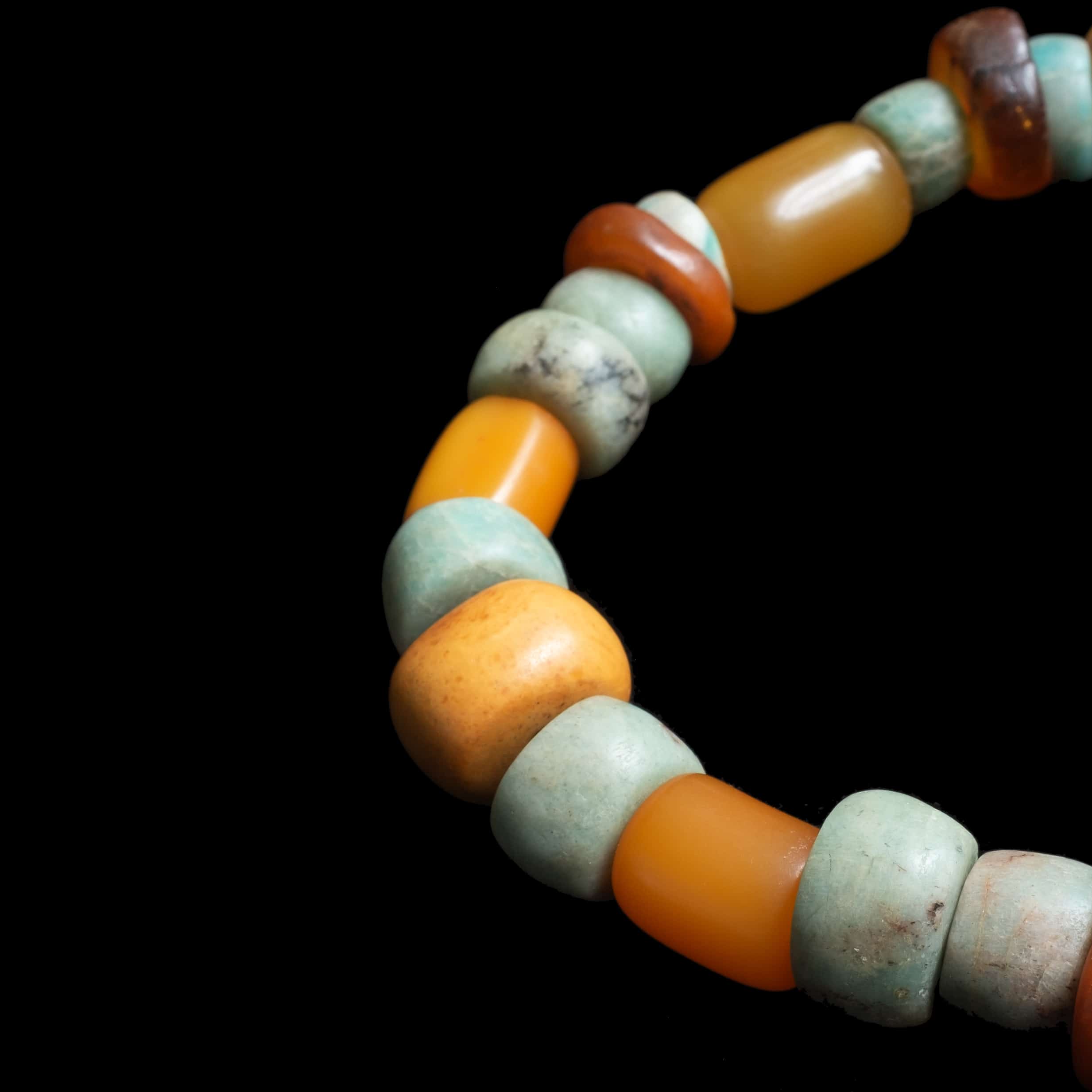 Genuine Amber and Amazonite Necklace | Vintage Ethnic Jewellery